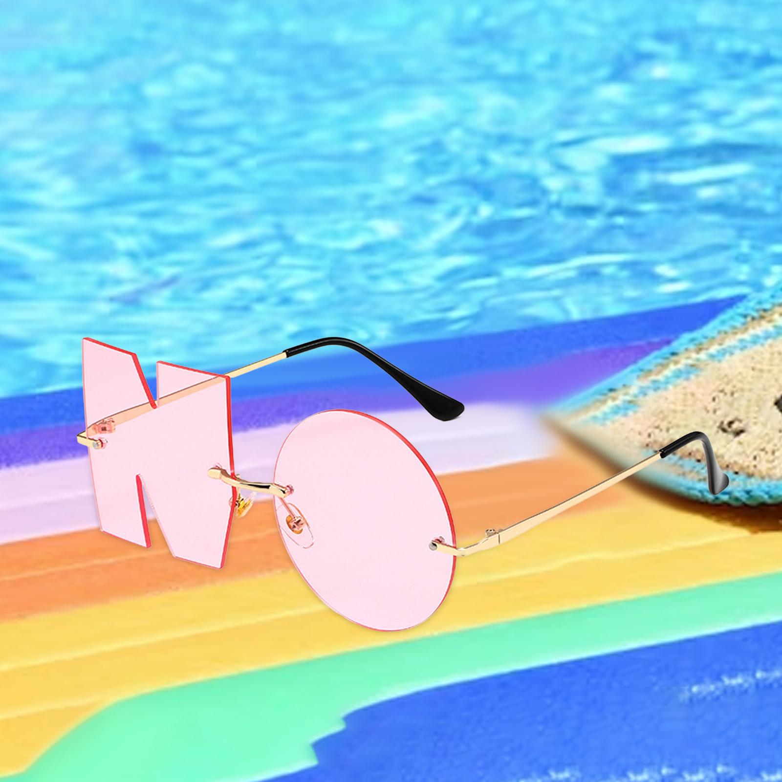 Letter No Sunglasses Streetwear Summer Sun Glasses for Party Vacation Pink