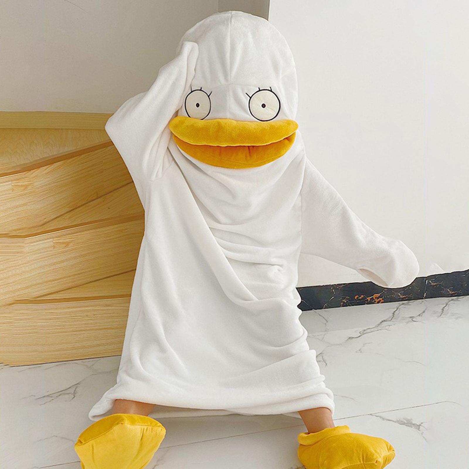 Wearable Duck Winter Pajama Bathrobe Blanket Christmas Gifts Animal Homewear XL