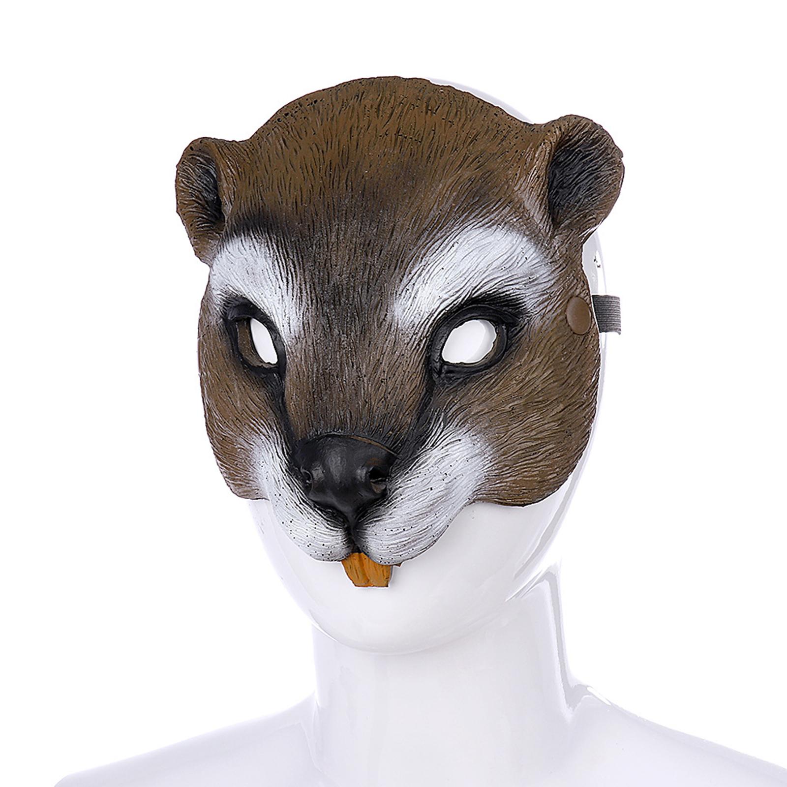 3D Animal Cosplay Mask Half Face Cover Halloween Party Mask Squirrel Mask