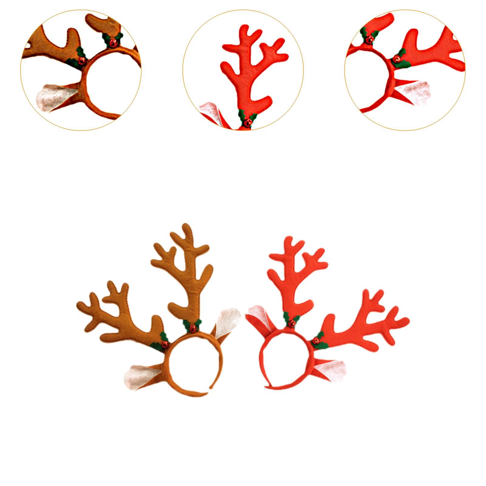 2Pcs Reindeer Antlers Headband Christmas Headwear for Beach Halloween Photos