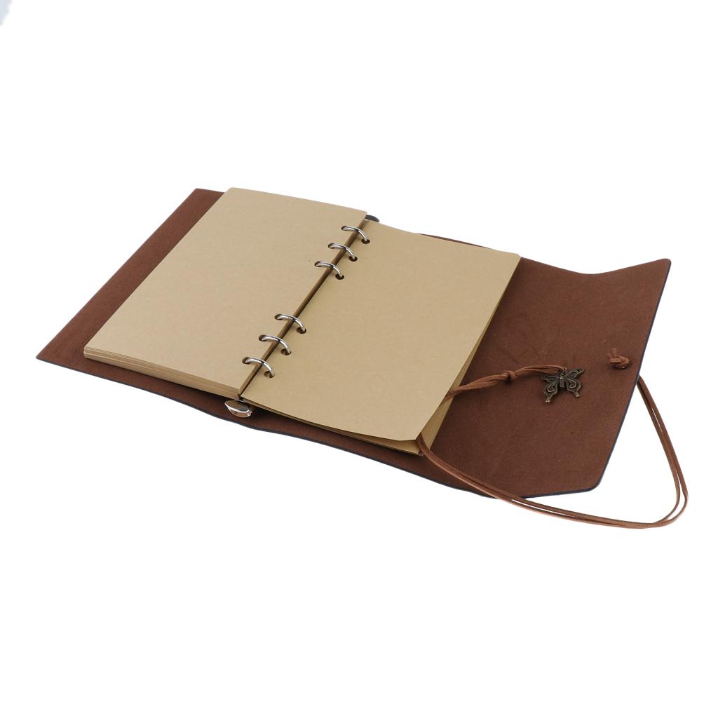 Leather Journal Notebook Portable Loose Leaf Blank Notebook  Dark-blue