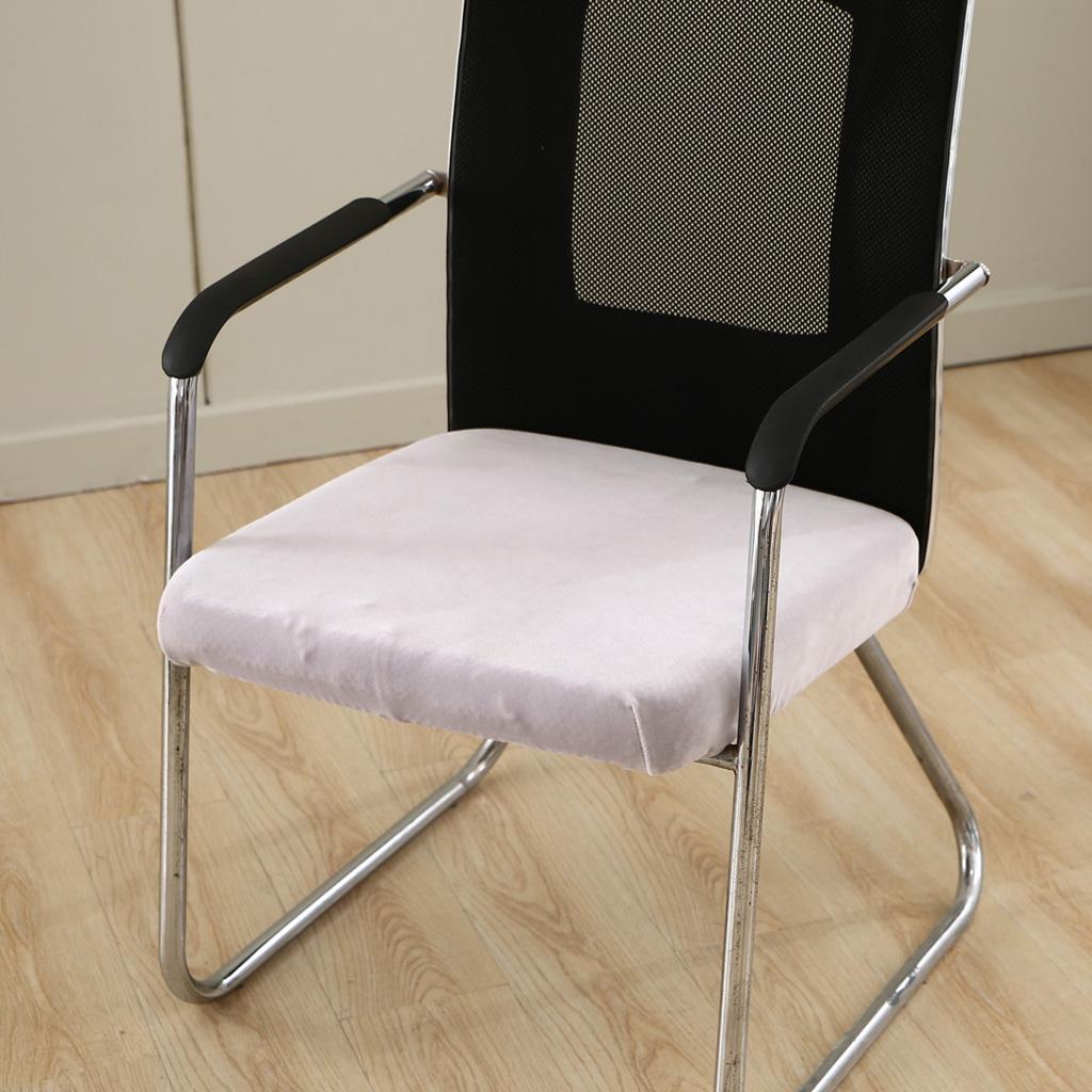 Velvet Stretch Chair Seat Cover Protector Office Chair Slipcover Light Grey