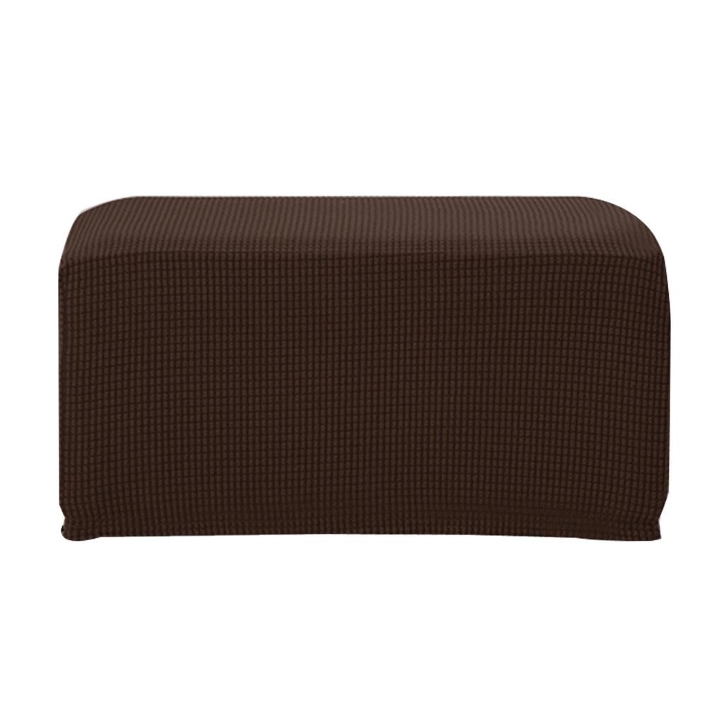 Stretch Wing Back Arm Chair Cover Ottoman Footstool Slipcover Kit Coffee