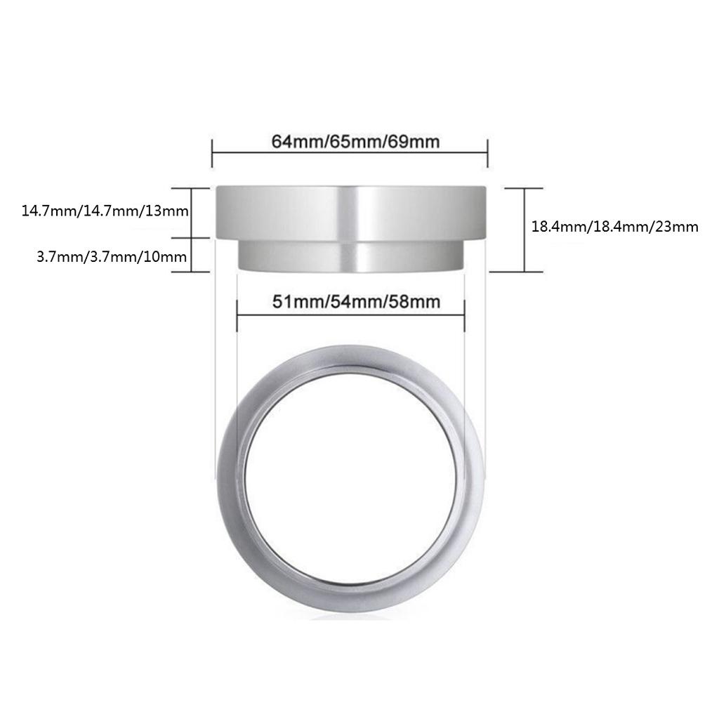 Aluminum Coffee Dosing Ring Replacement Dosing Funnel Silver_51mm