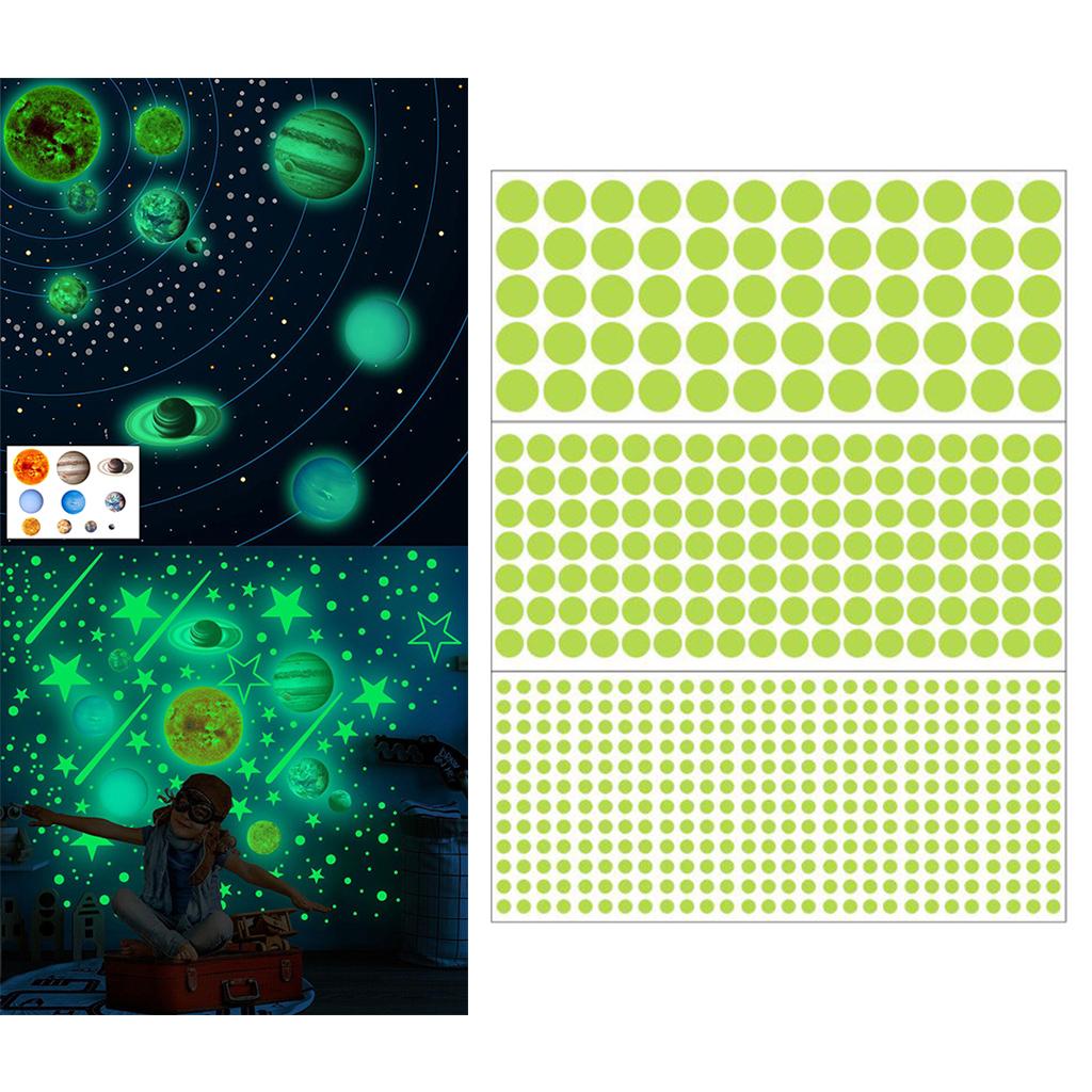 Glow in the Dark Wall Stickers Wall Decals Art 522pcs Round Dots