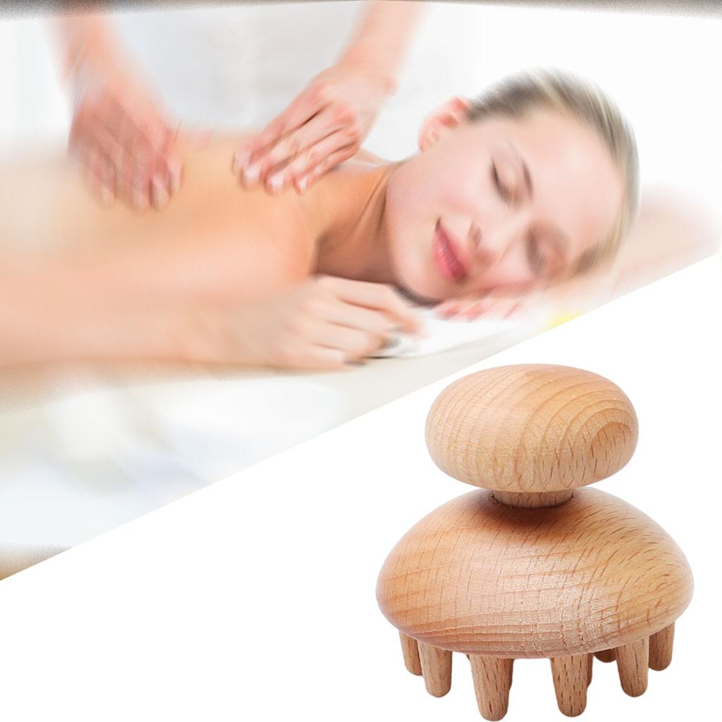 Wood Massager for Maderotherapy Anti-Cellulite Muscle Release Small Mushroom