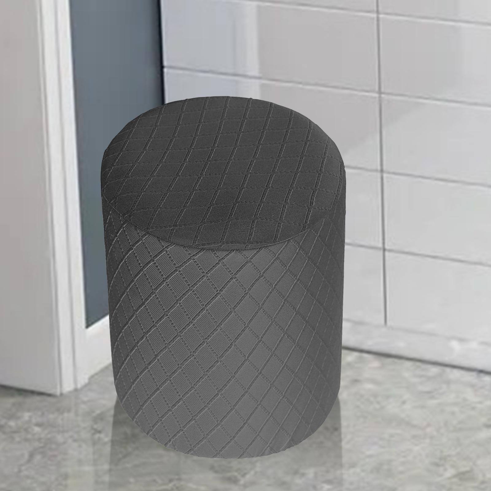 Round Stretch Ottoman Slipcovers Footrest Sofa Cover Foot Stool Covers Grey