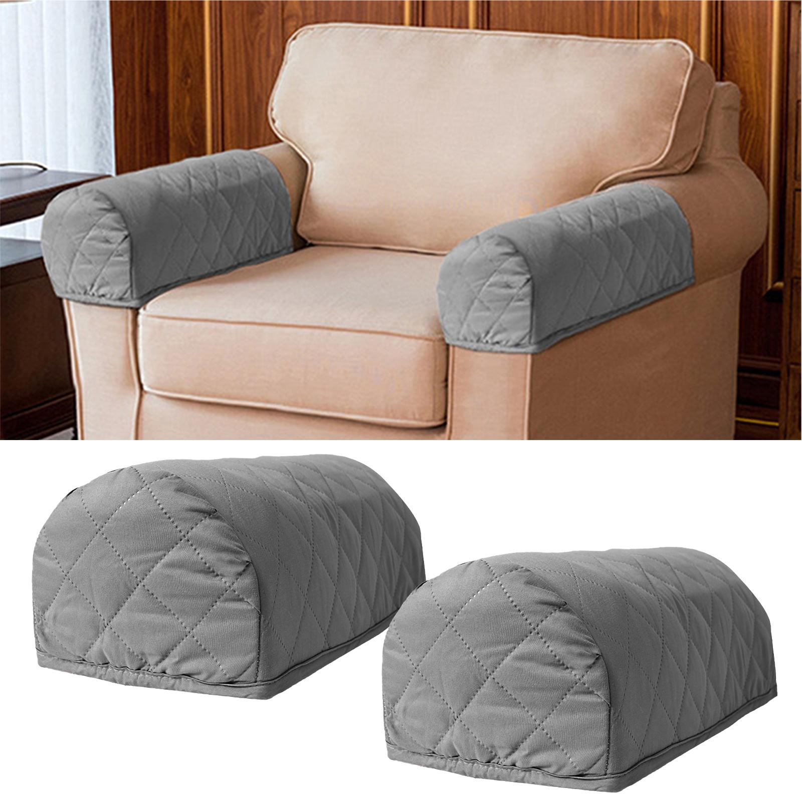 Sofa Armrest Cover Slipcovers Waterproof Stretch Protective Cloth Grey