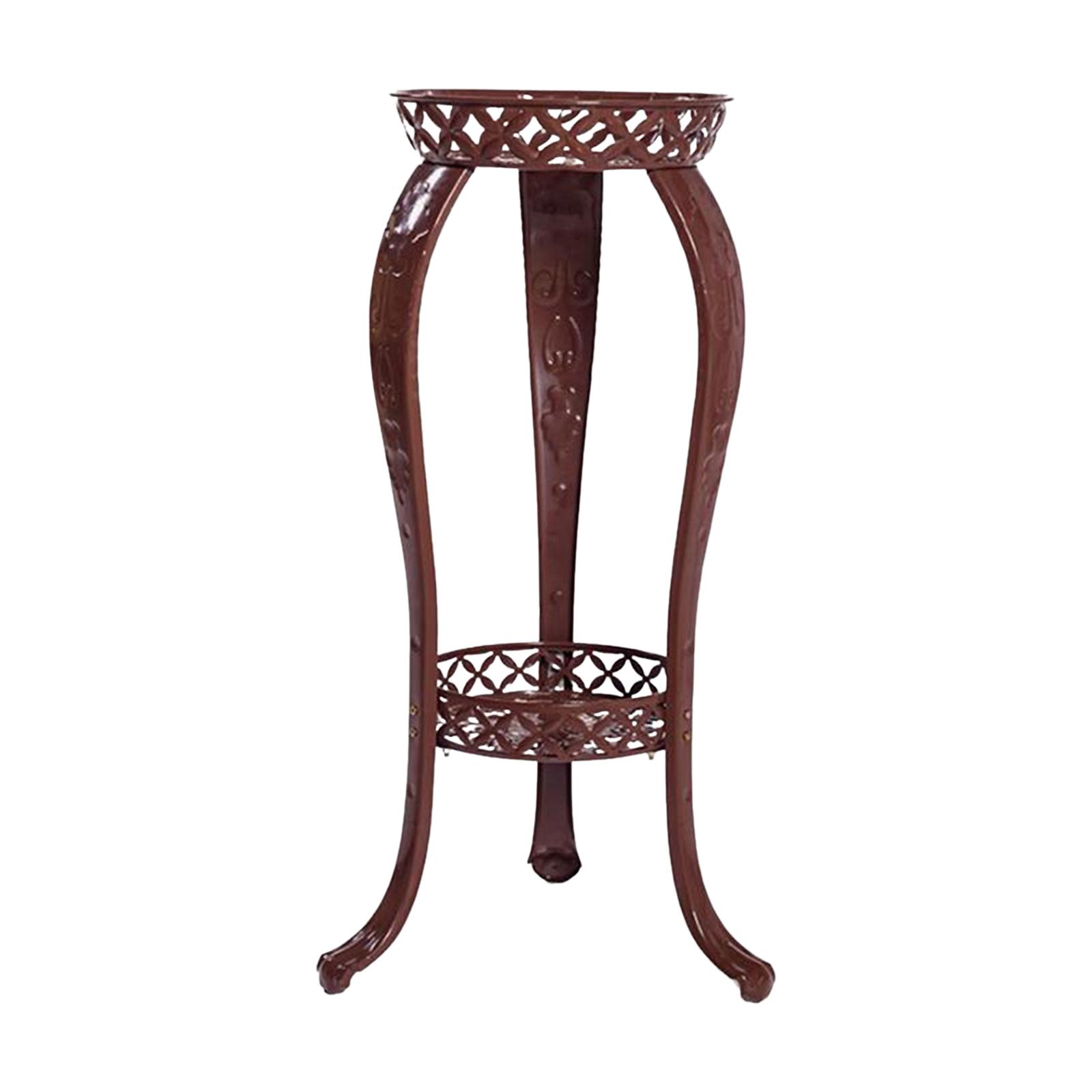 Flowerpot Shelf 80cm Round Brown