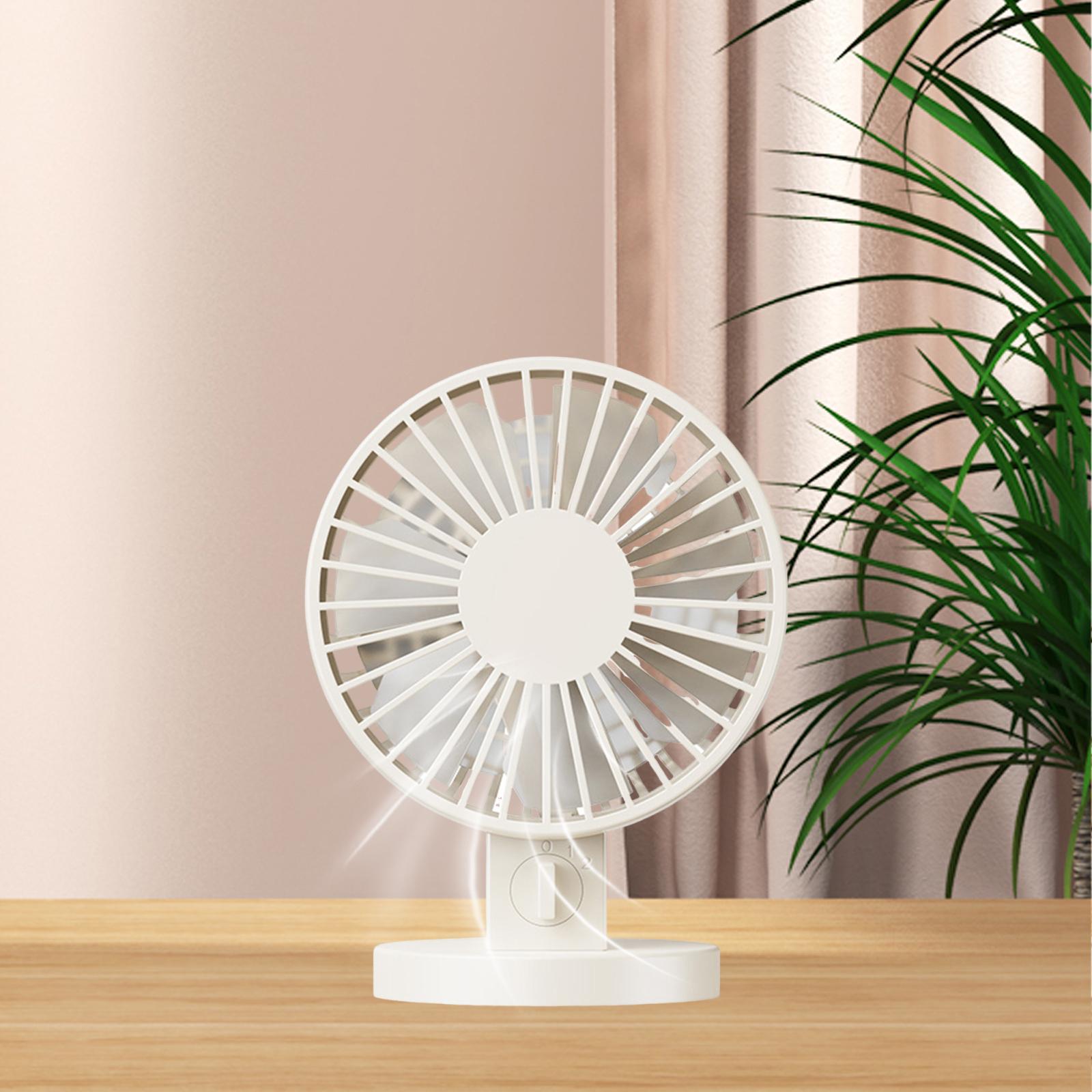 Small USB Desktop Fan Cooling Fan Height 13.5cm for Indoor Outdoor Versatile Beige