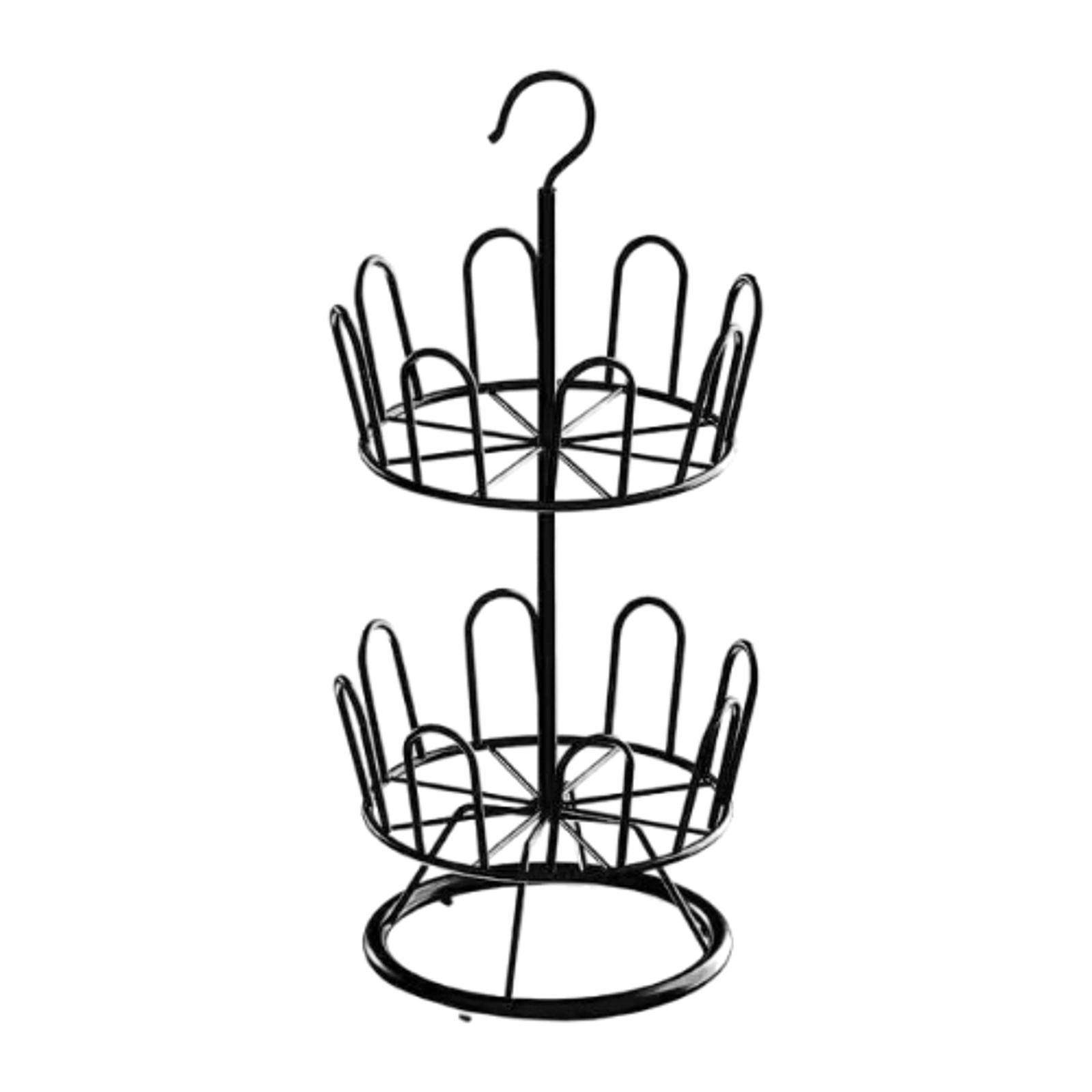 Rotating Shoe Rack 2 Tiers Black