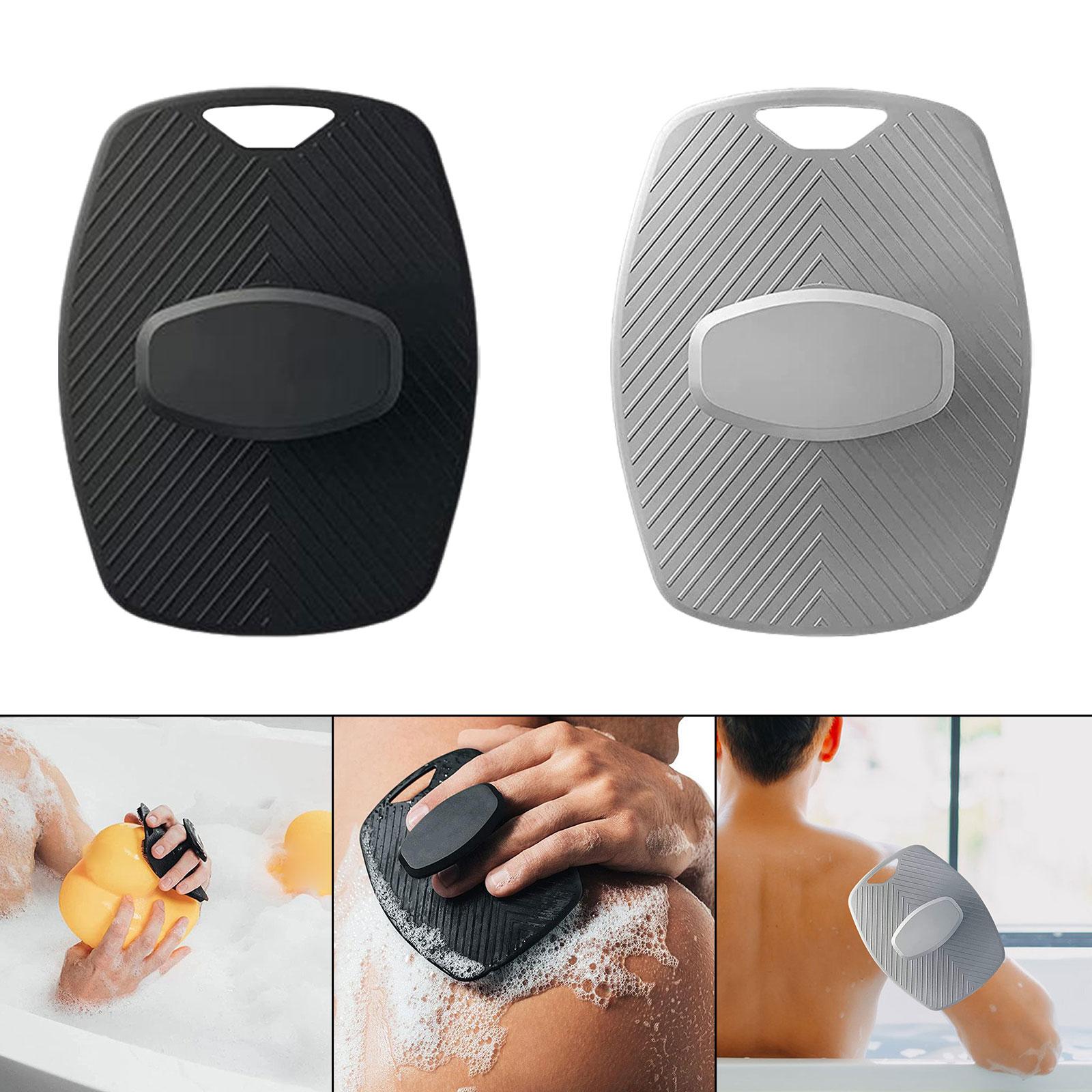 Silicone Body Scrubber Home Bathing Accessory Hanging Design Shower Scrubber Black