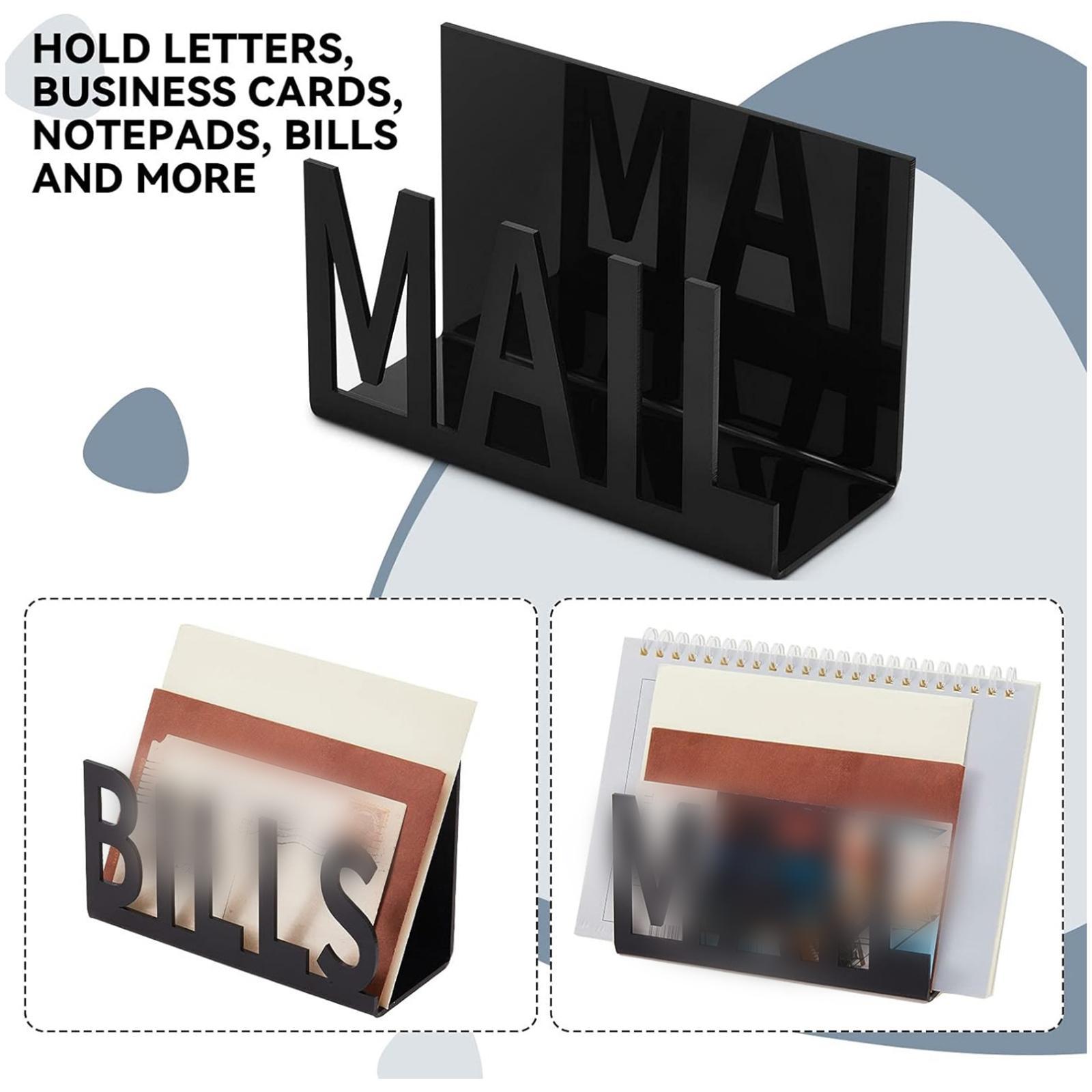 2Pcs Mail Organizers Hollow Envelope Holders for Organization Bookshelf Home