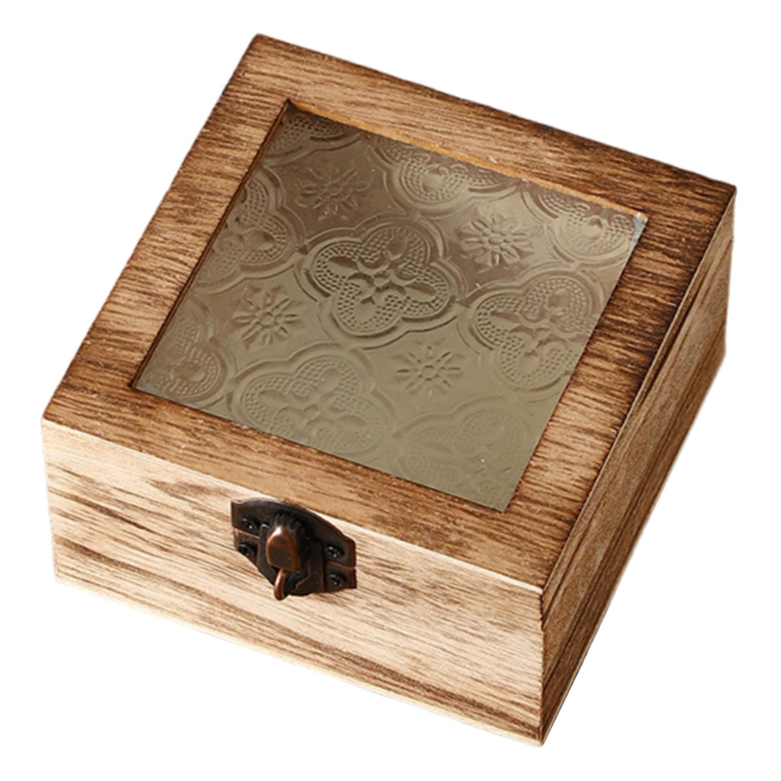 Wooden Storage Box Square Light Brown