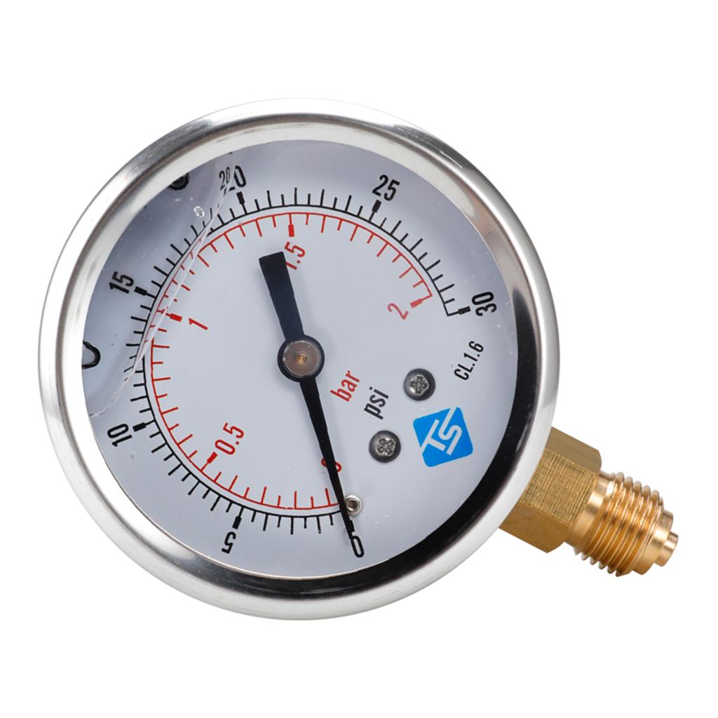 Y60 Radial Glycerine Filled Pressure Gauge Vacuum Gauge 0-30psi