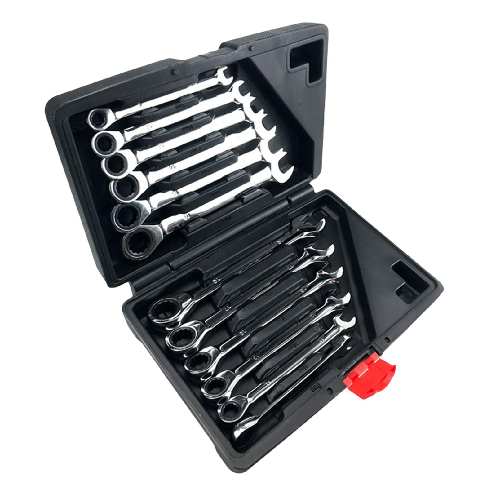 12x Double Head Ratcheting Combination Wrench Portable for Home Maintenance