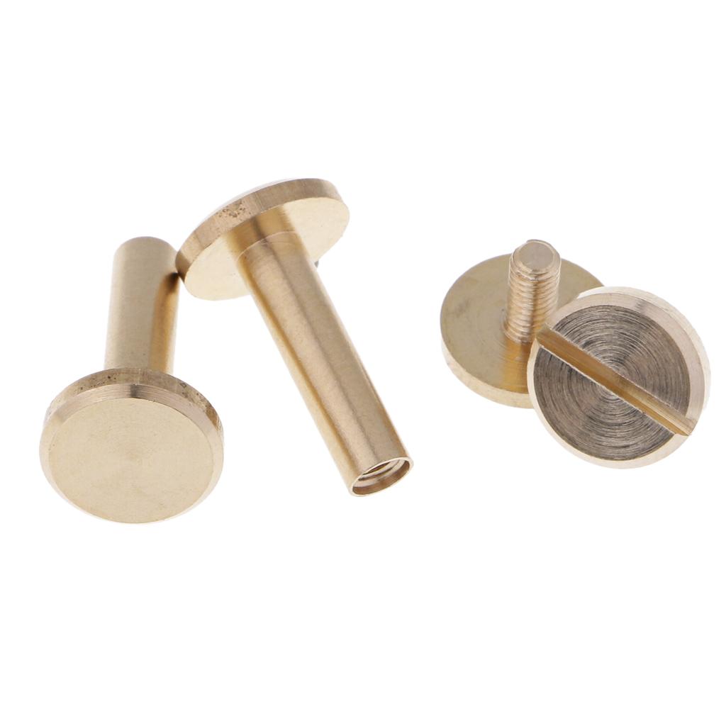 2x6 Sets Round Rivet Screw Studs Chicago Screw Leather Craft Gold 15mm