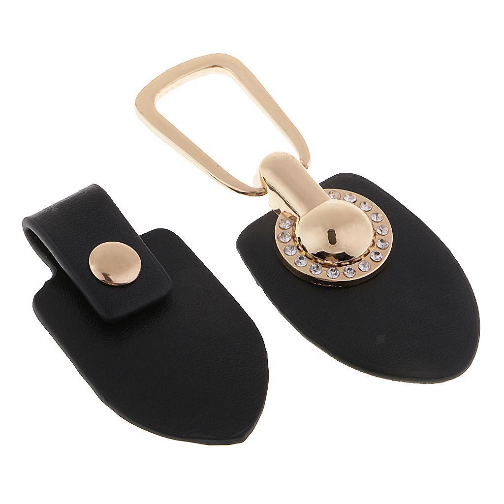 1 Pair PU Leather Toggle Buttons with Gold Metal Hooks for Clothing Jackets - Picture 3 of 4