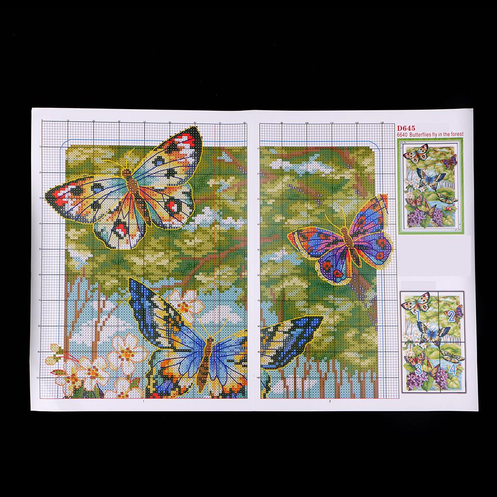 Counted Modern Cross Stitch Kit Printed Butterfly for for Beginners