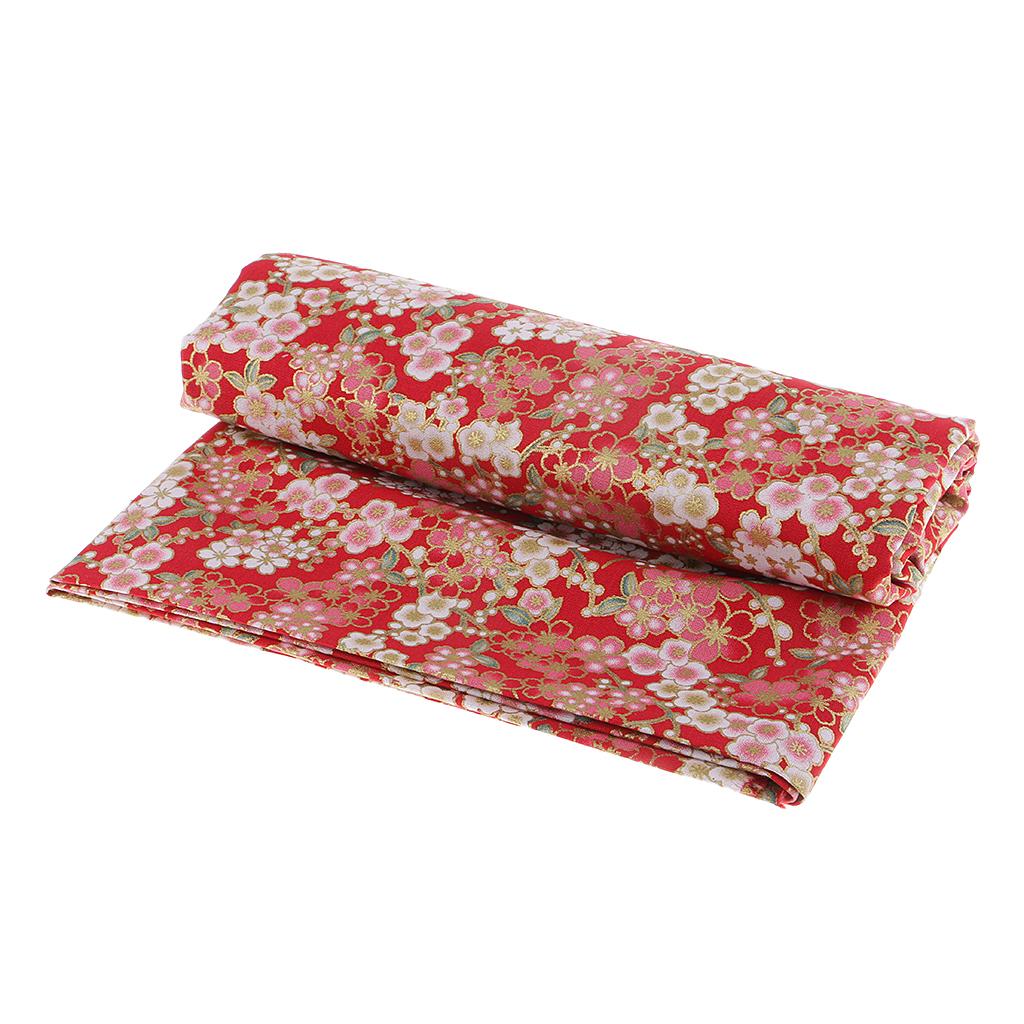 Sakura Flower Janpanese Kimono Fabric DIY Sewing Craft 100x150cm Red
