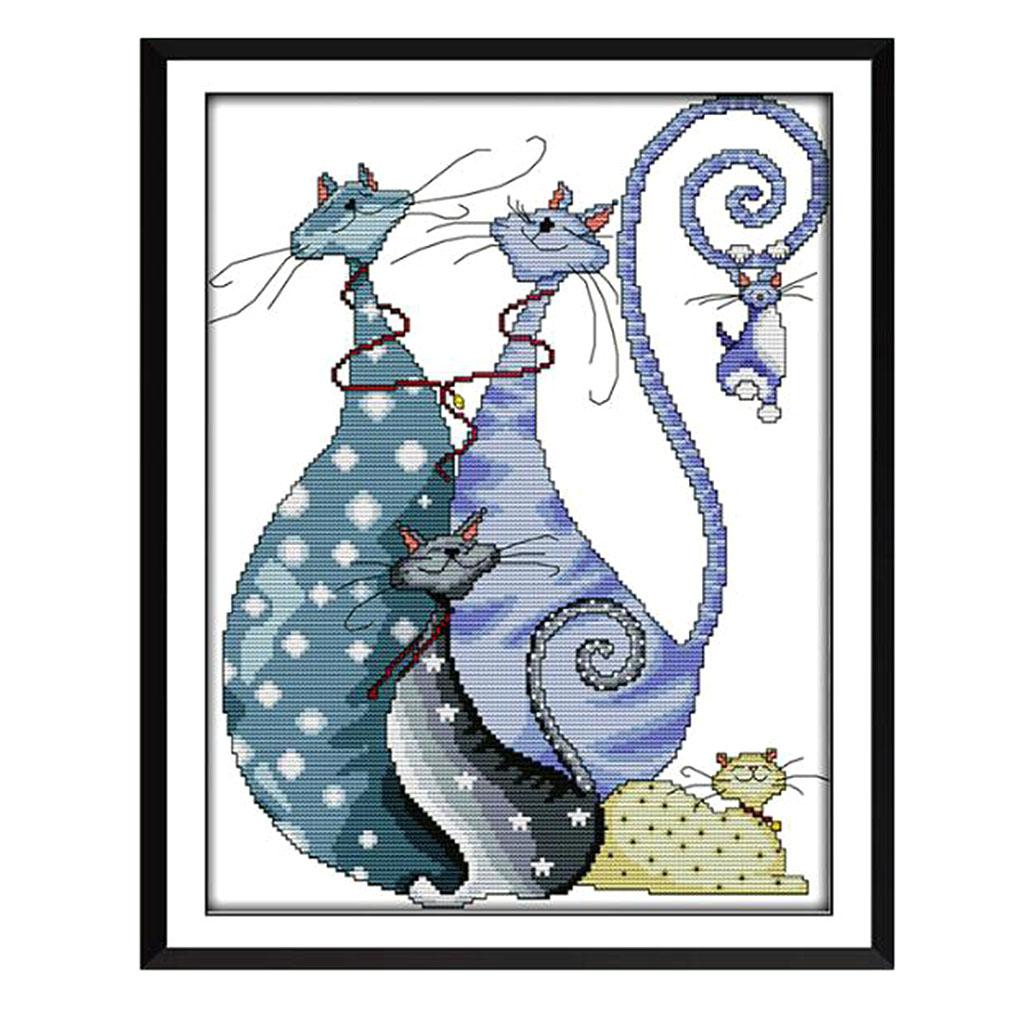 Cats Cross Stitch Kit 14CT