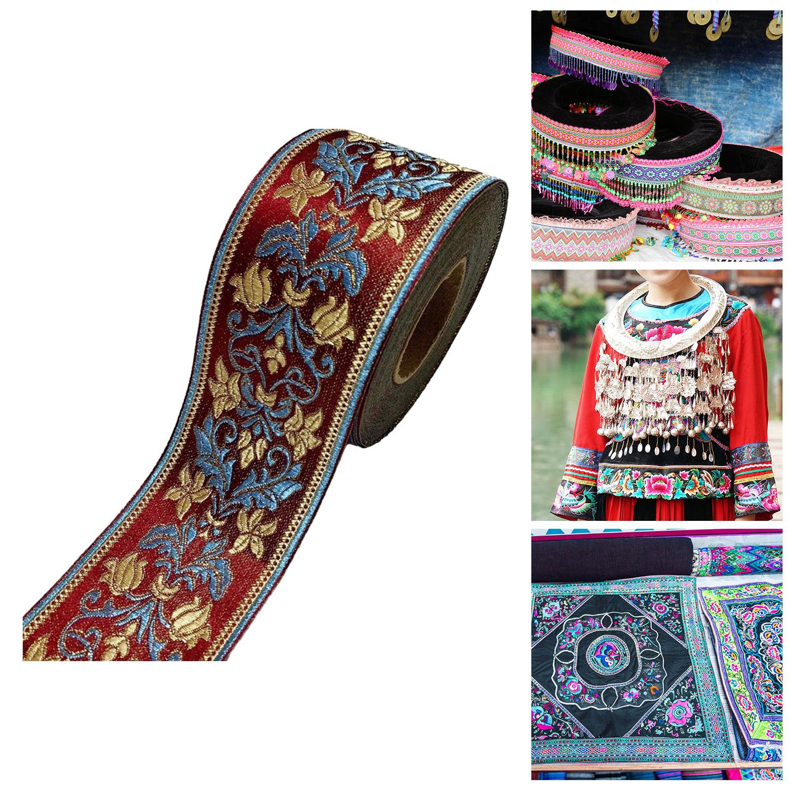 Ethnic Jacquard Ribbon 5M Decoration DIY Projects for Handcraft Dress Shirts Width 6cm