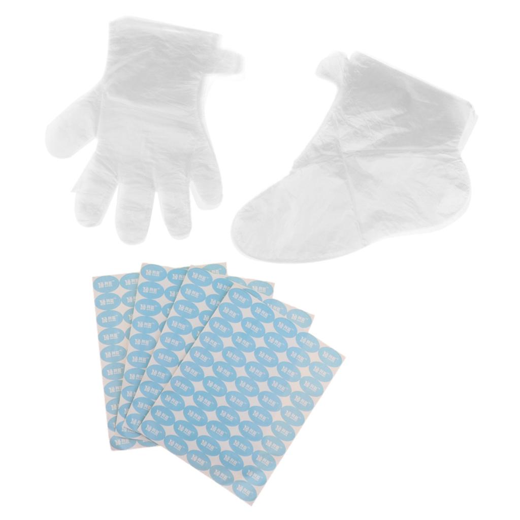 200Pcs Disposable Hands Foot Cover Paraffin Spa Wax Liners with Stickers