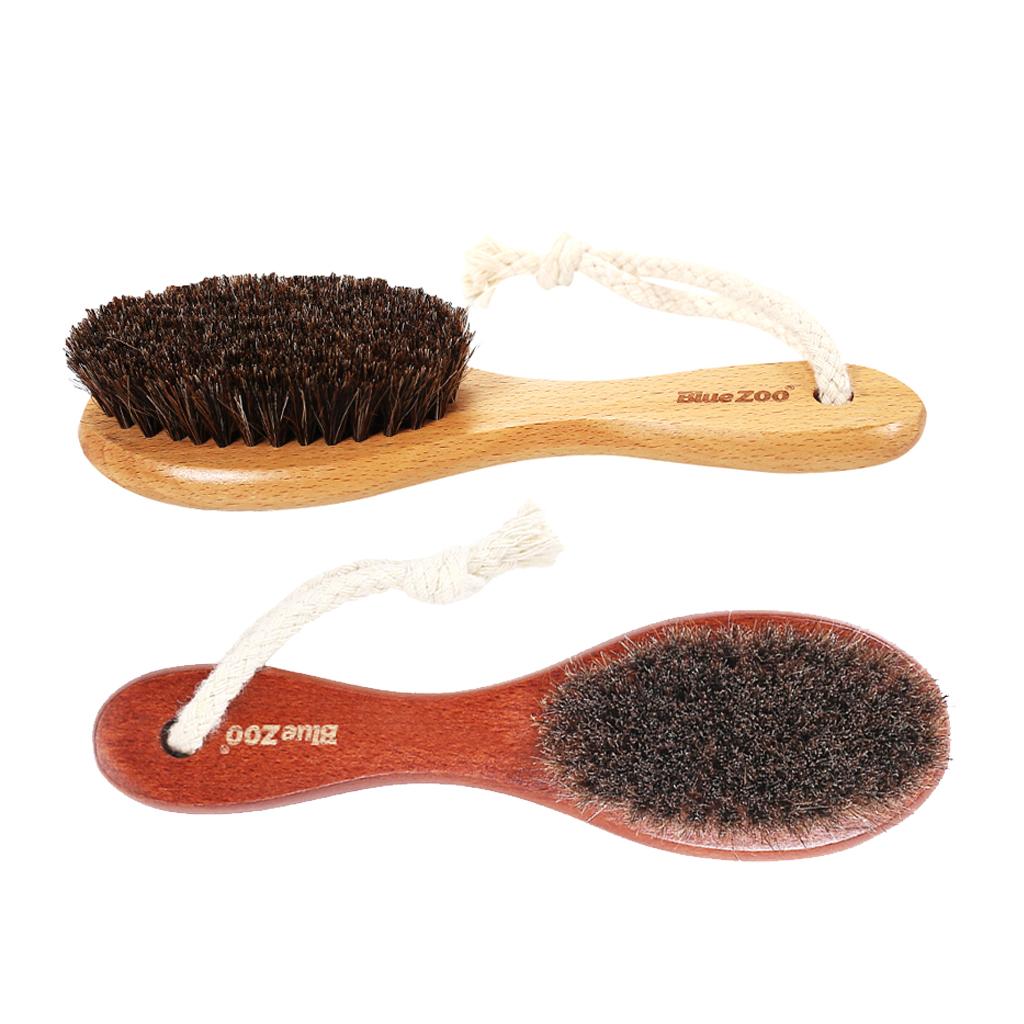 Men Barber Beard Mustache Facial Hair Grooming Styling Brush Tool Wood 