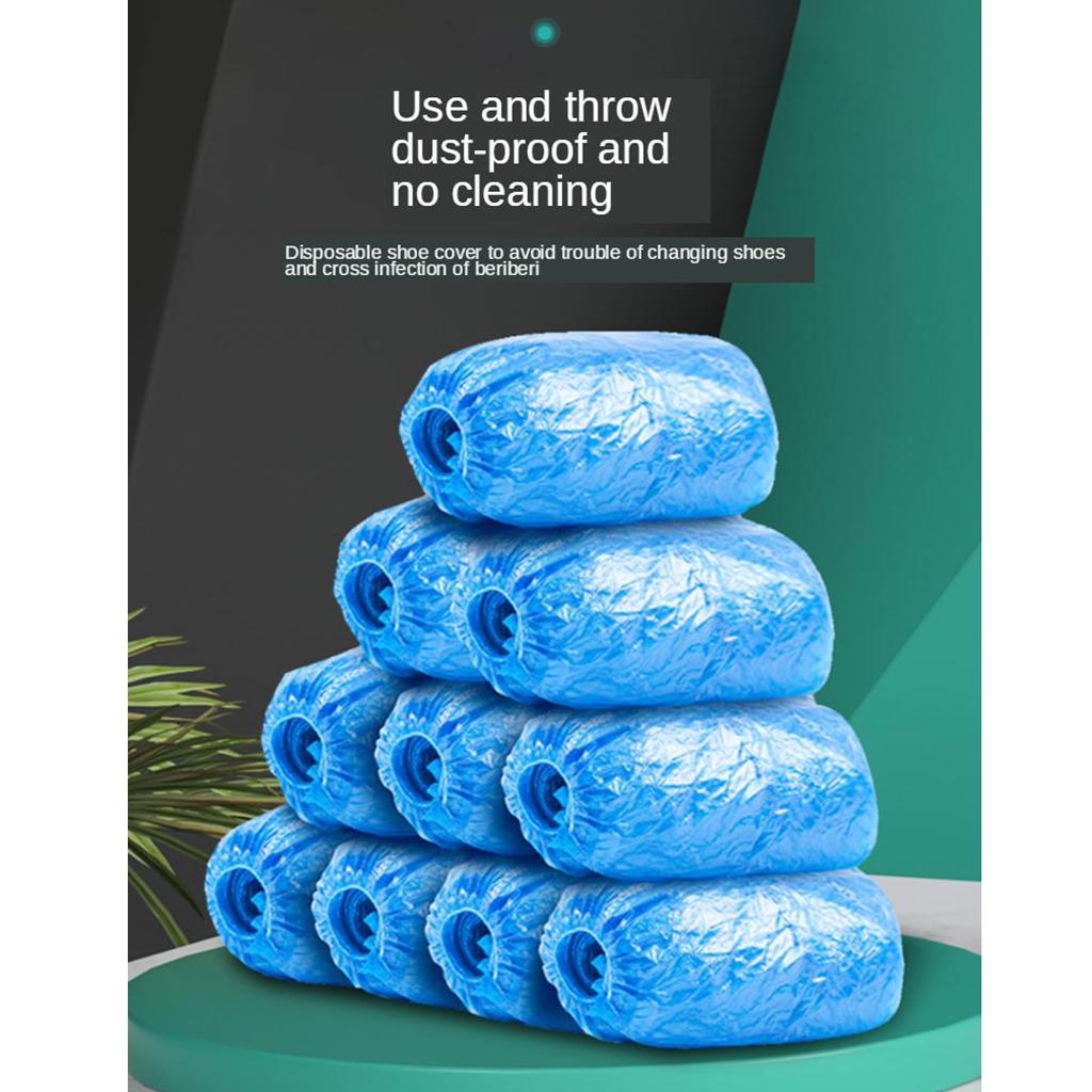 100 Pcs/Set Disposable Plastic Shoe Boot Covers Carpet Protector Waterproof
