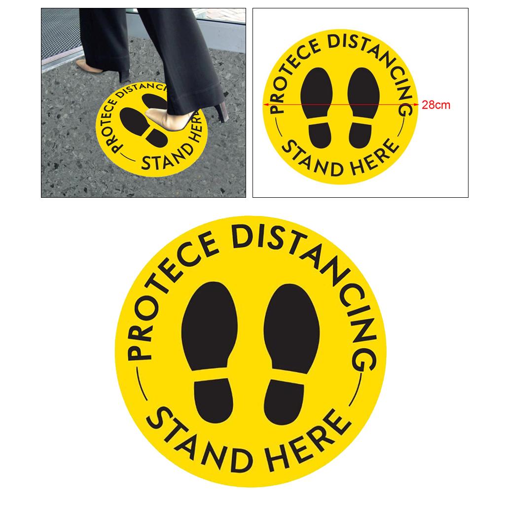 Vinyl Social Distancing Floor Signs Wait Here Sticker  yellow