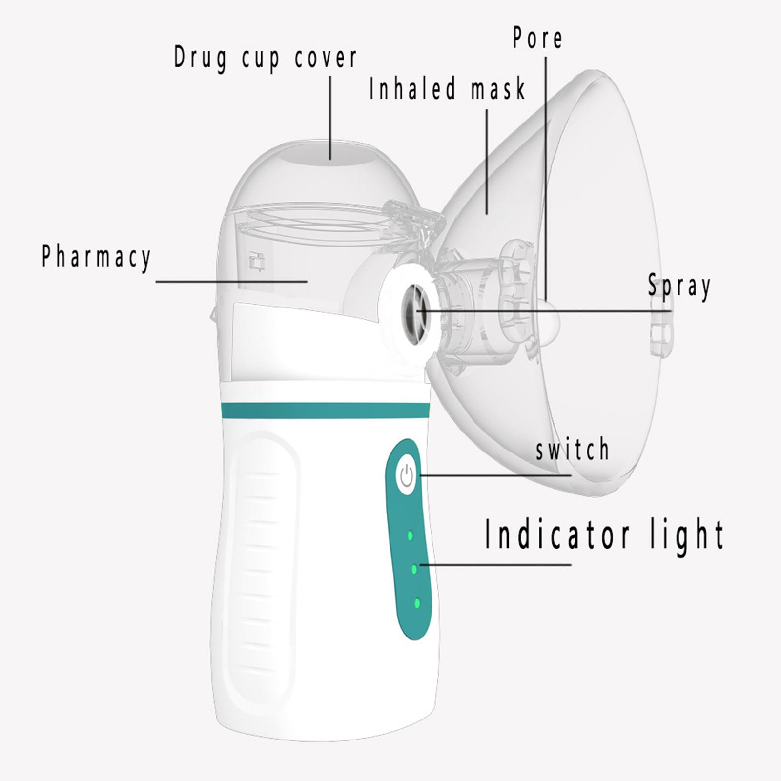 Steam Inhaler Humidifier Cough Inhaler Asthma Inhaler for Adult Blue White