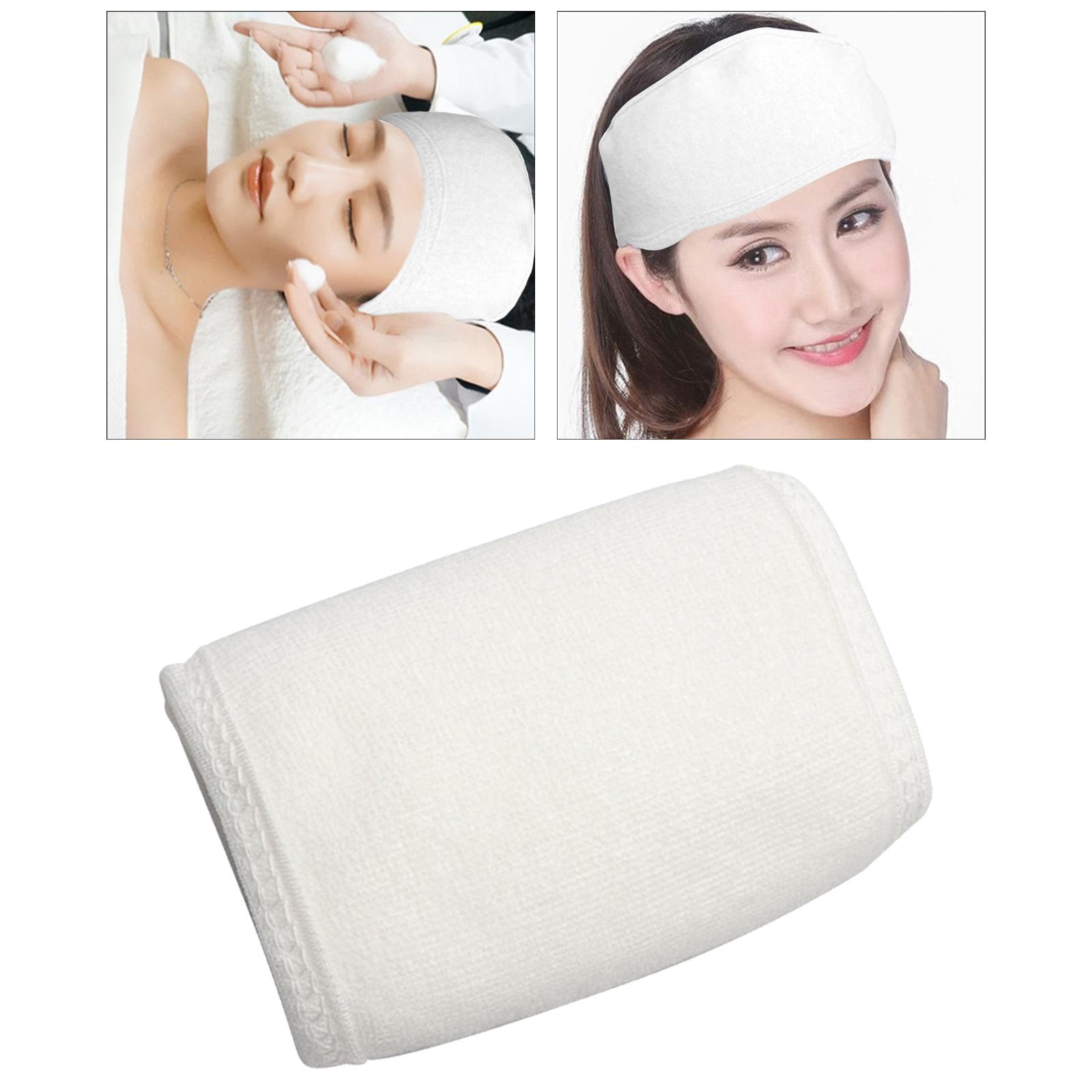 SPA Facial Headband Adjustable Head Band Washing Women Make up Bath White