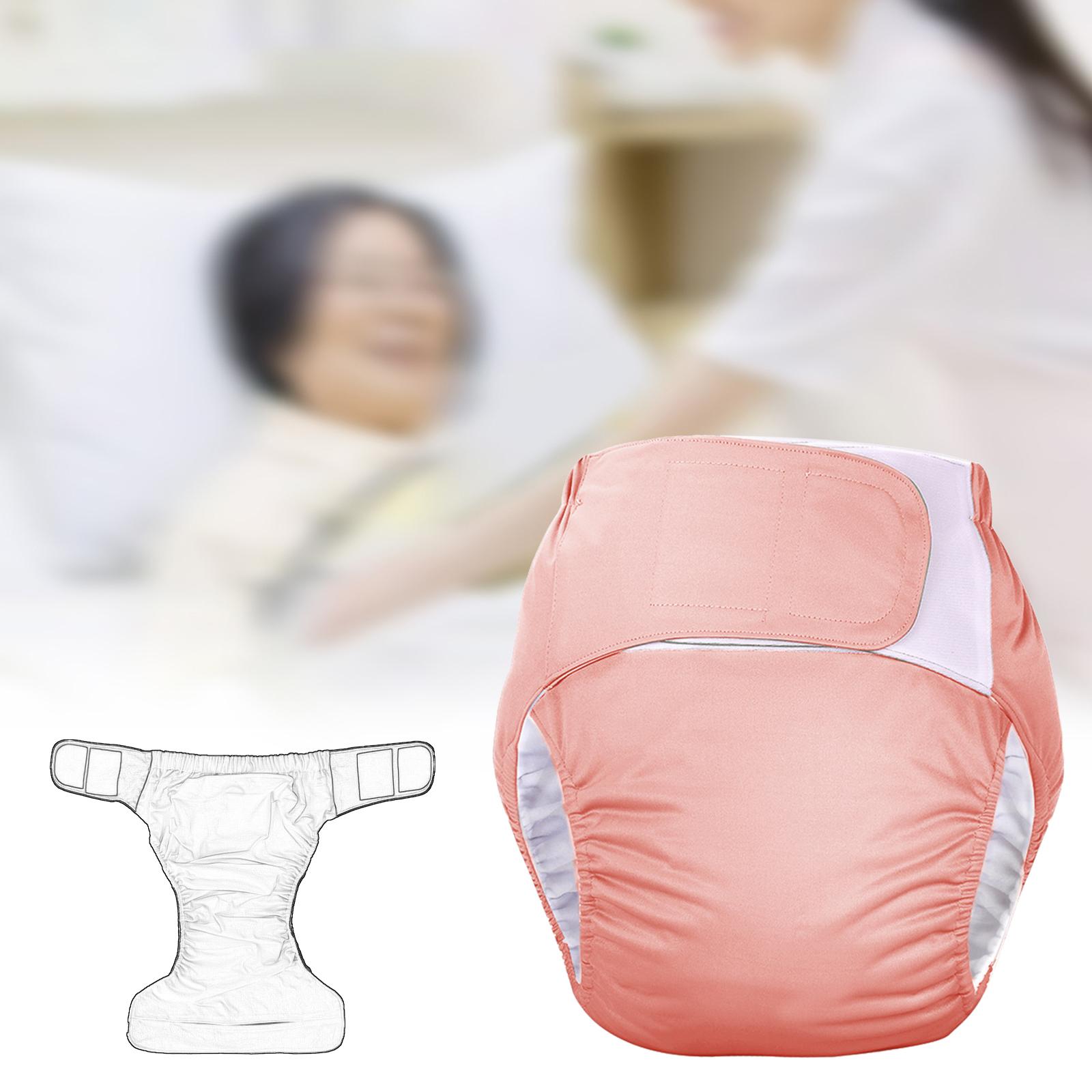 Adult Cloth Diaper Washable Nappy Cover Protective Underwear Leak Protection Pink