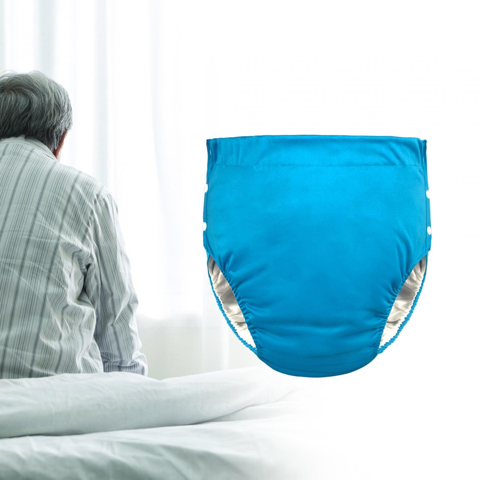 Reusable Adults Cloth Diapers Wraps Comfortable to Wear Protective Underwear blue