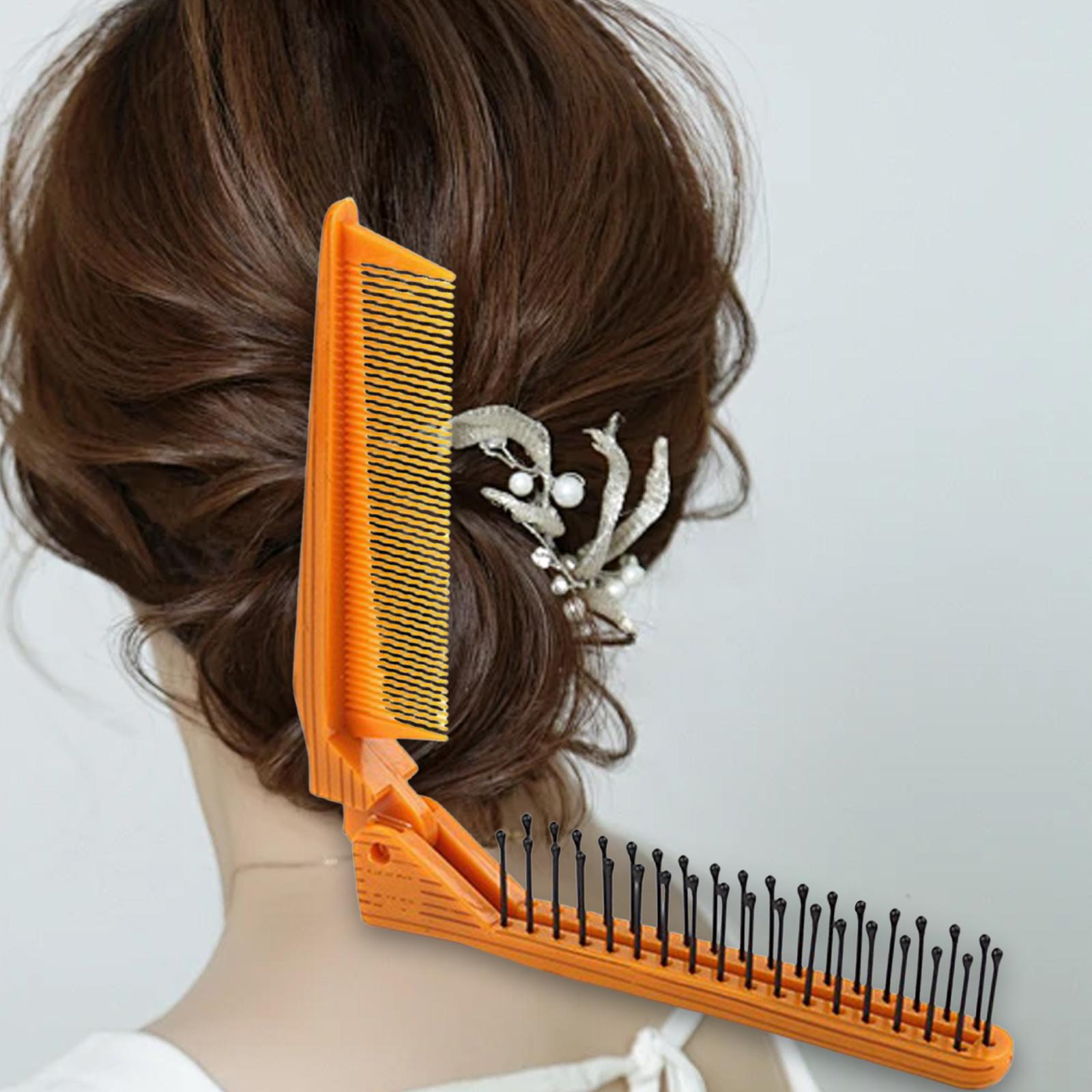 Pocket Hair Comb for Detangling Travel Foldable Brush for Trip Car Women Men yellow
