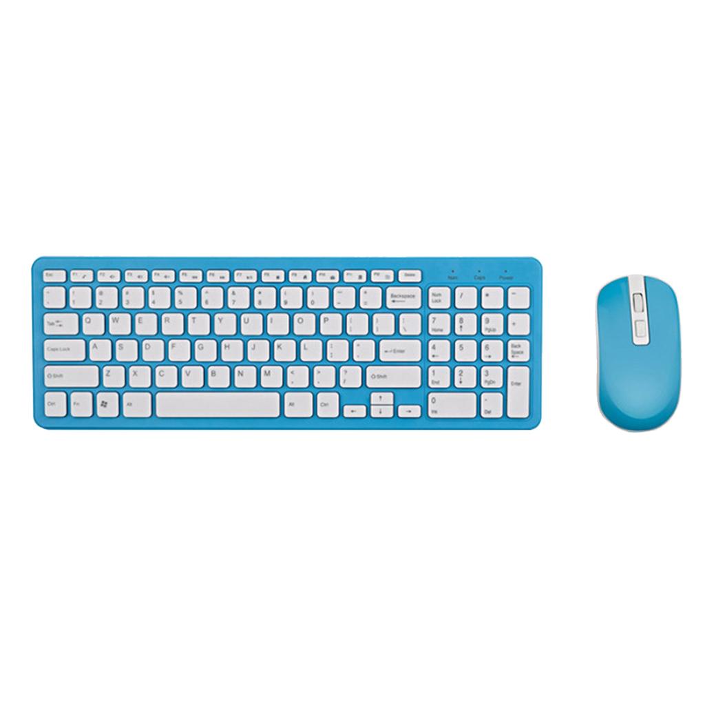 2.4G Multifunction Wireless Keyboard Mouse Desktop Laptop Accessories Blue