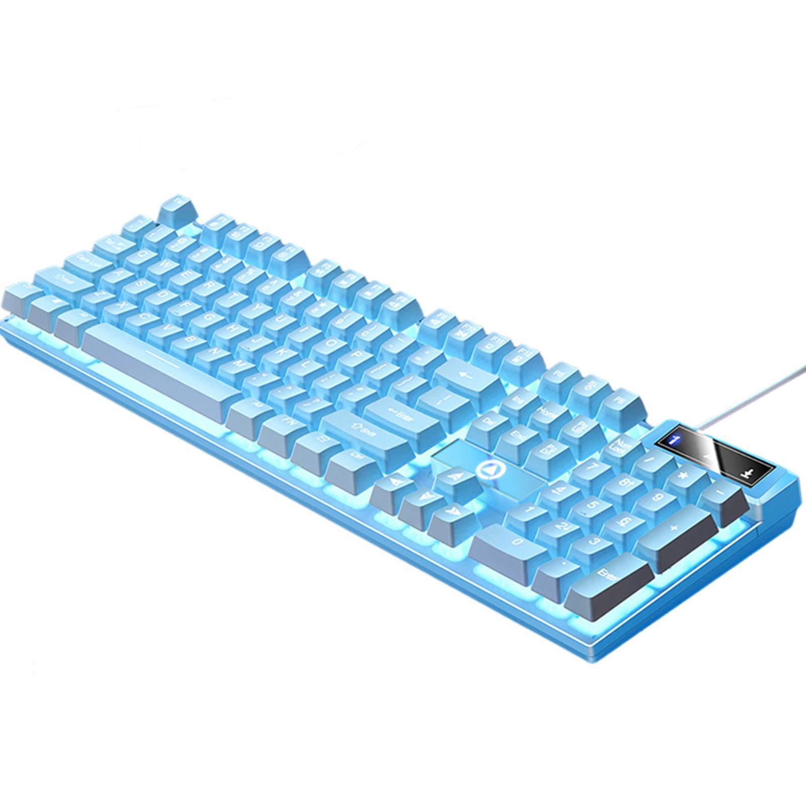 Mechanical Gaming Keyboard USB LED Lighting for Game Office Blue