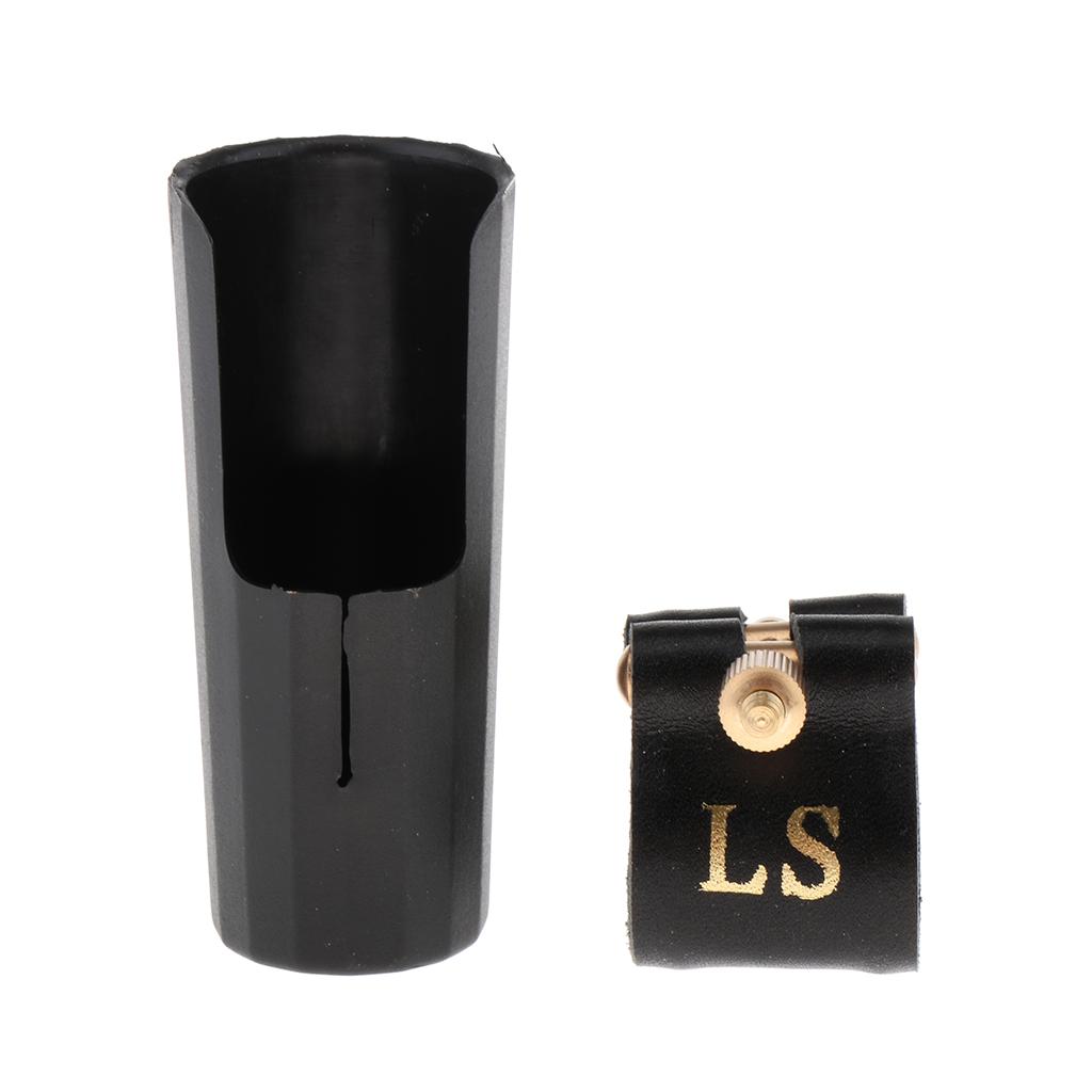 Tenor Saxophone Sax Mouthpiece Cap and Soft Leather Ligature Golden Screw