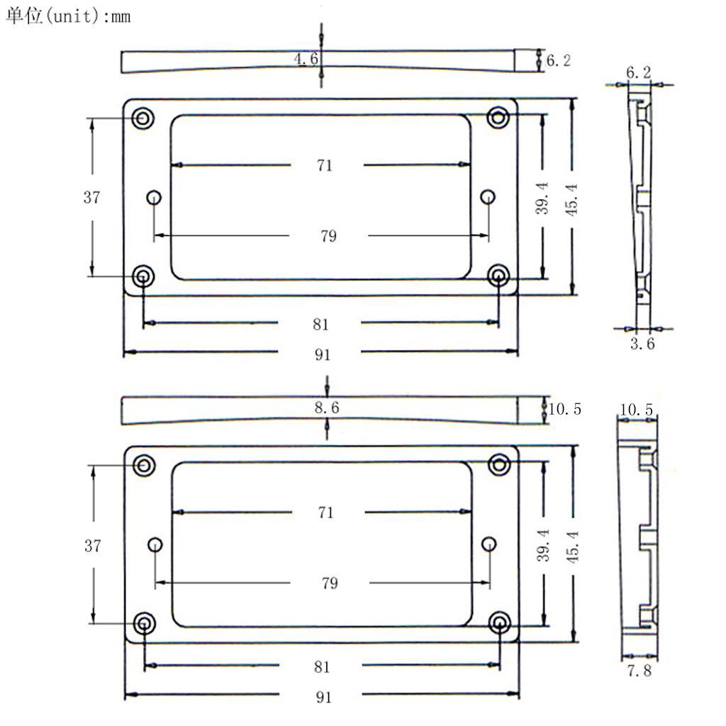 Humbucker Pickups Frames Mounting Rings for LP Electric Guitar Gold