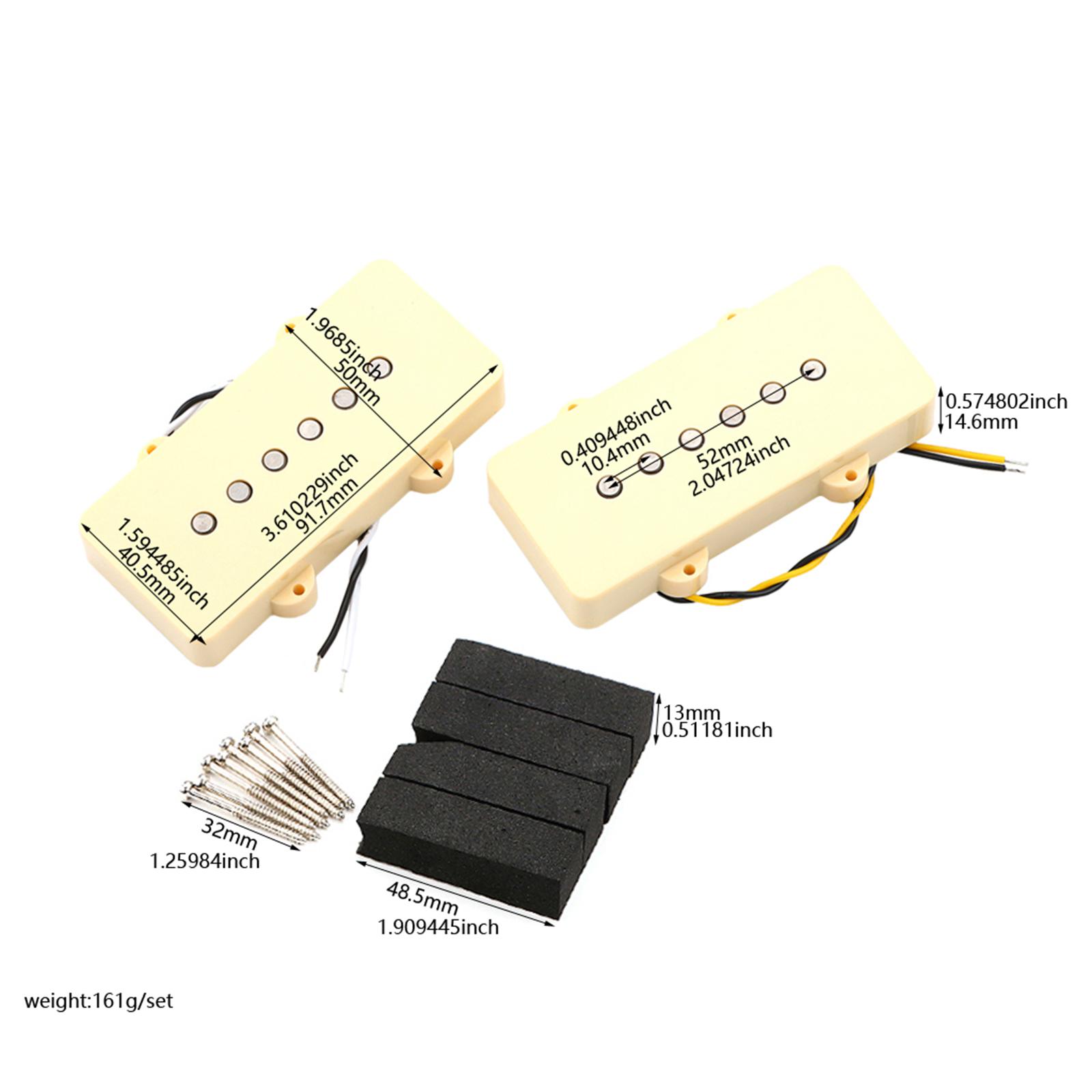 2x Bridge Pickup Fittings Electric Bass Guitar Neck Bridge Pickups Accessory