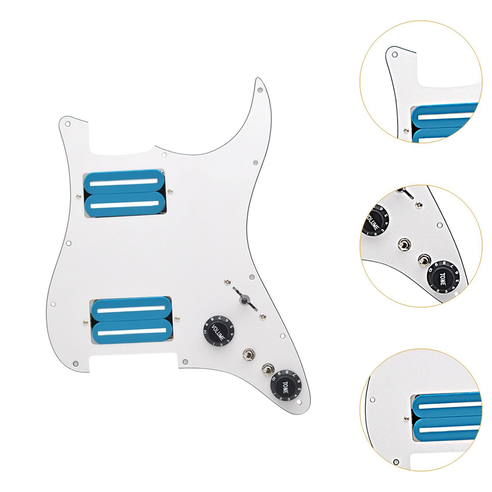 Electric Guitars Pickguard Pickup Scratchplate Assembly for Electric Guitars White Blue