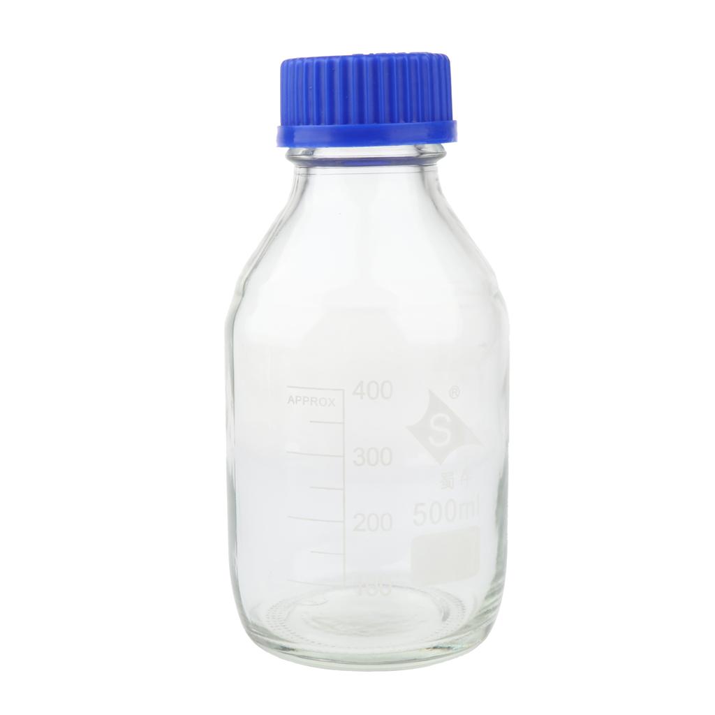 Lab Graduated Round Glass Reagent Bottles with Screw Caps 100ml/250ml ...