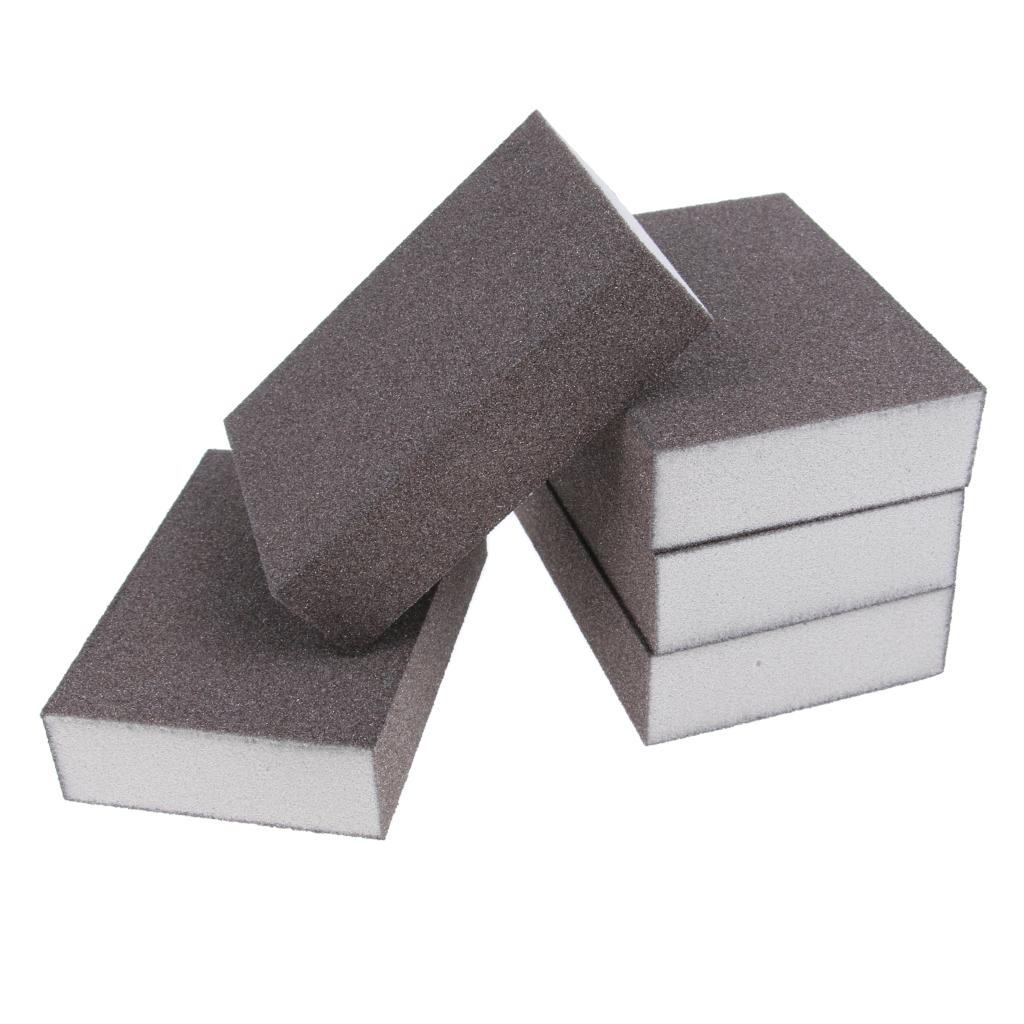 5PC Abrasive Wet Dry Sanding Foam Sponge Block Pad Plastic Metal 60600
