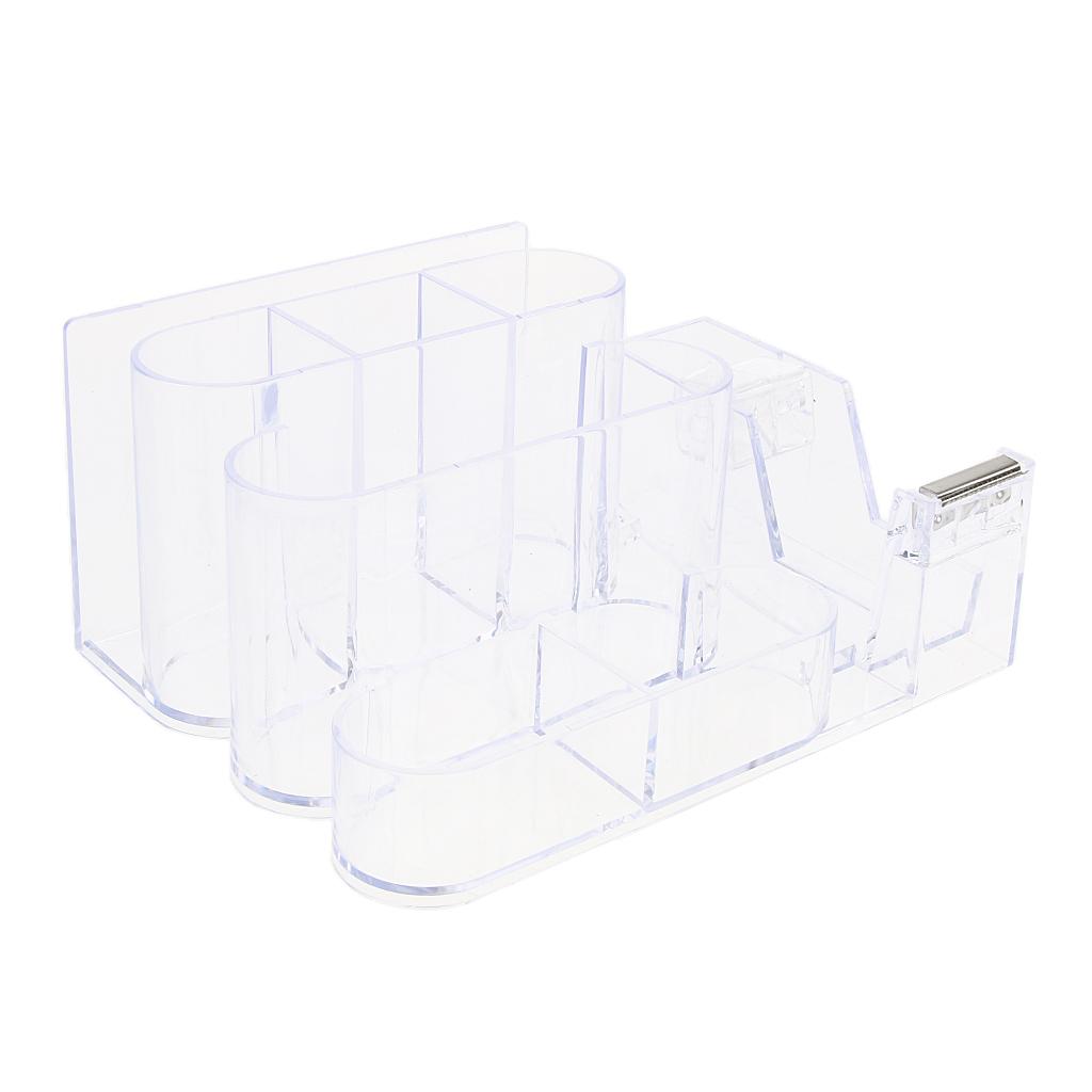 Office Acrylic Clear Desk Accessories Organizer Caddy Supply Storage