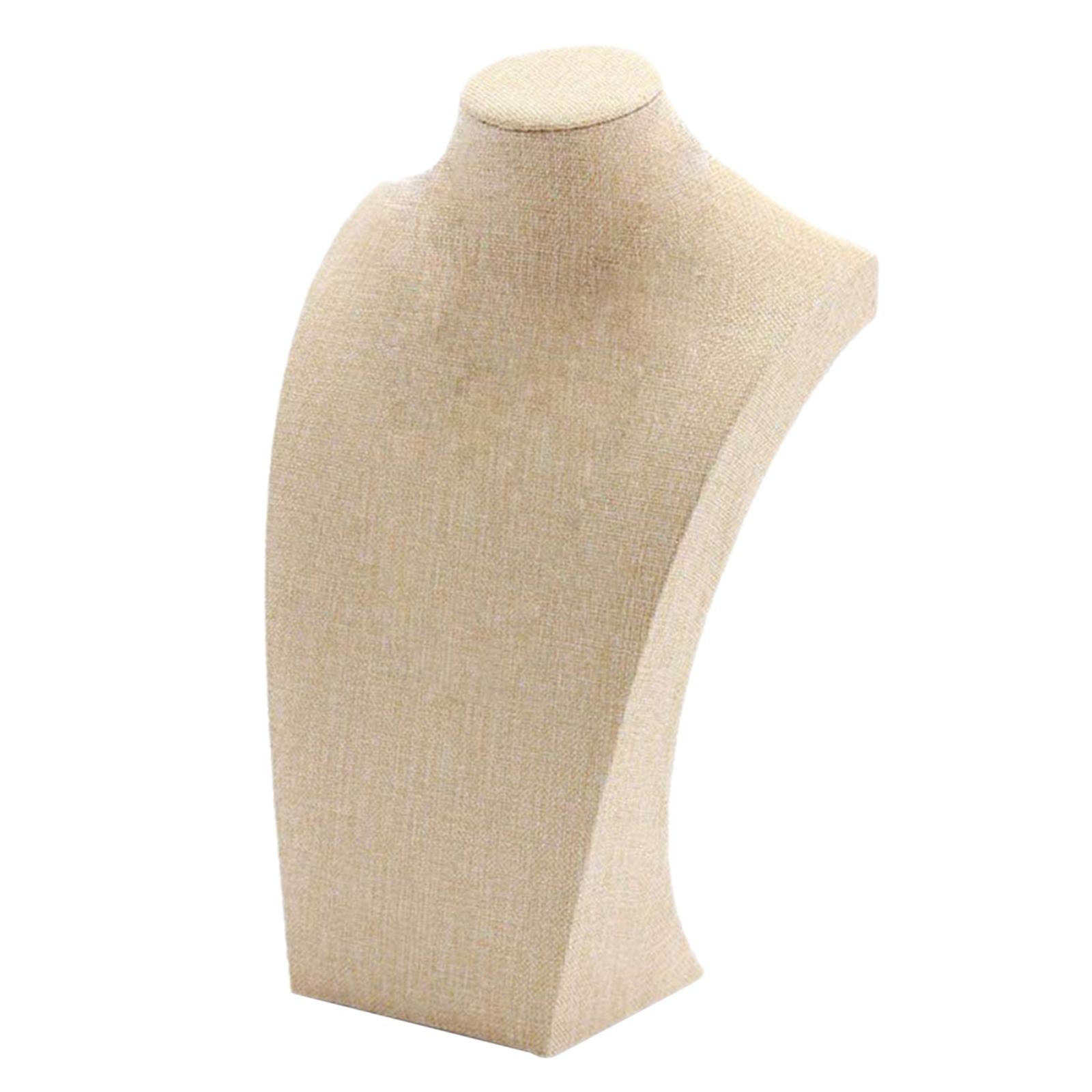 Necklace Pendant Display Bust Mannequin Stand Holder Rack, Linen 235*390mm