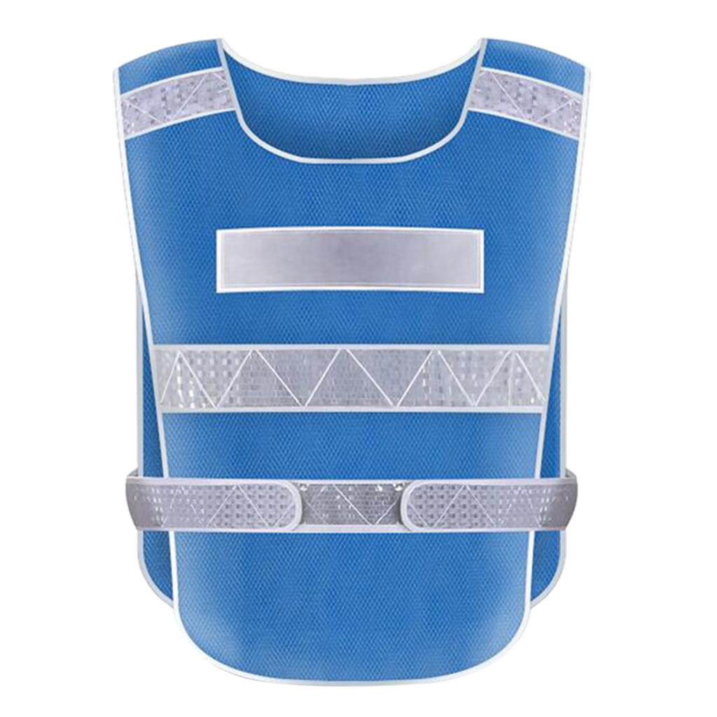 Adjustable Safety Security High Visibility Reflective Vest Outdoor Blue