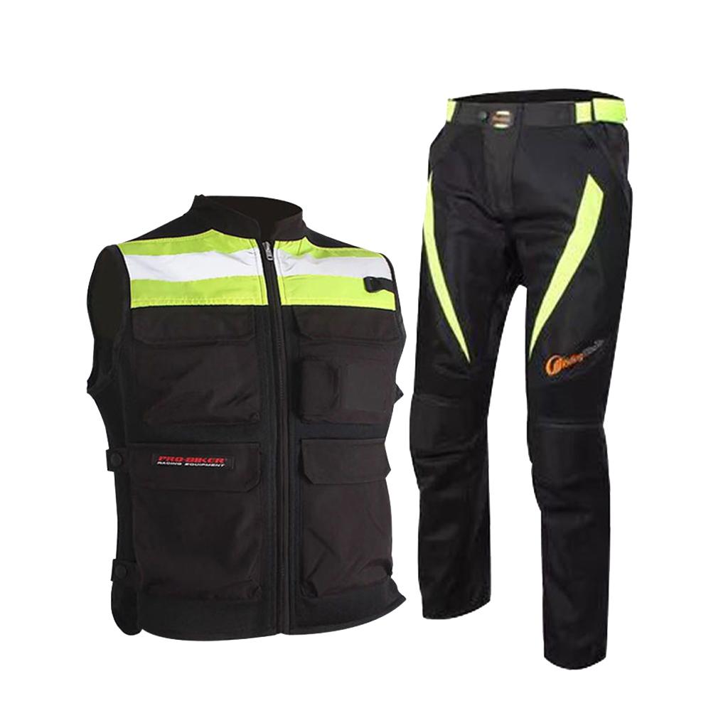 Breathable Fluorescent Reflective Vest Suit Motorcycle Bicycle Racing M