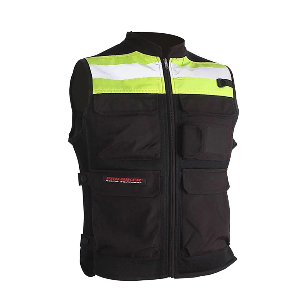 Breathable Fluorescent Reflective Vest for Motorcycle Bicycle Racing 2XL