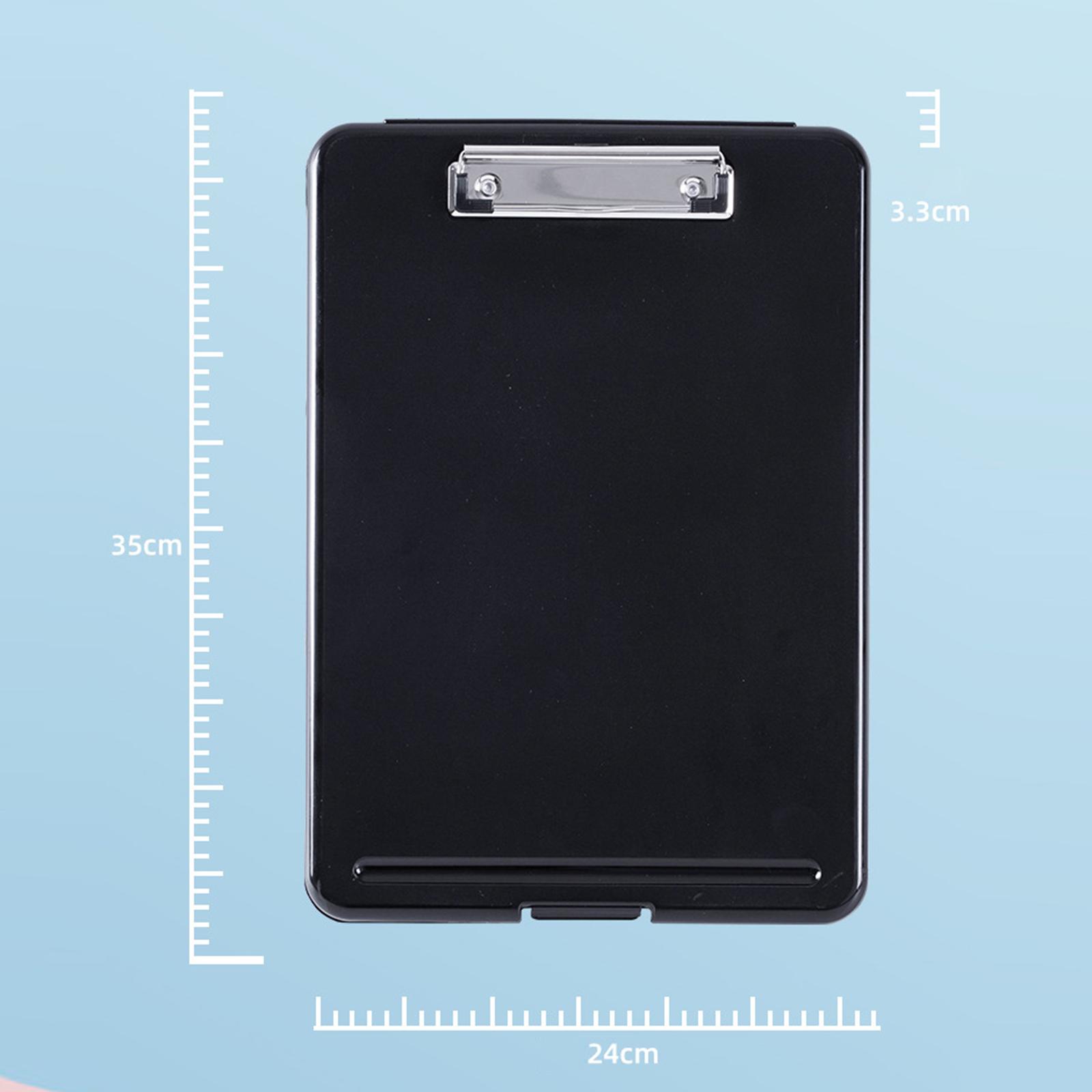 2xPlastic A4 File Box Document Folder Writing Pad Box Organizer Supply Black