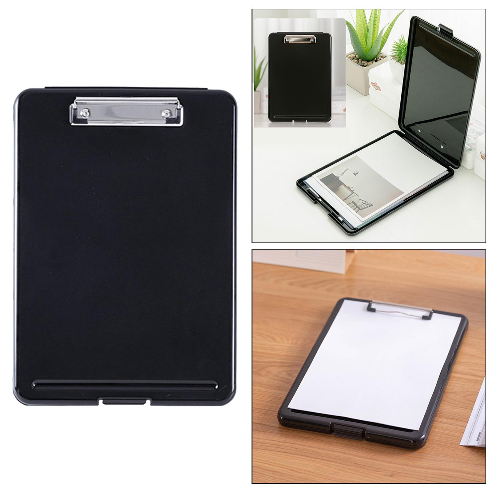 Plastic A4 File Box Document Folder Writing Pad Box Organizer Supply Black